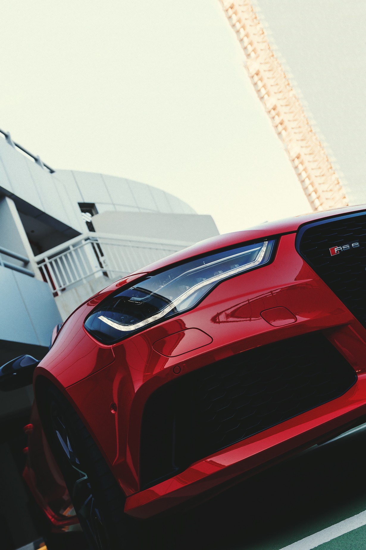 Red Audi RS6 Avant HD Wallpaper