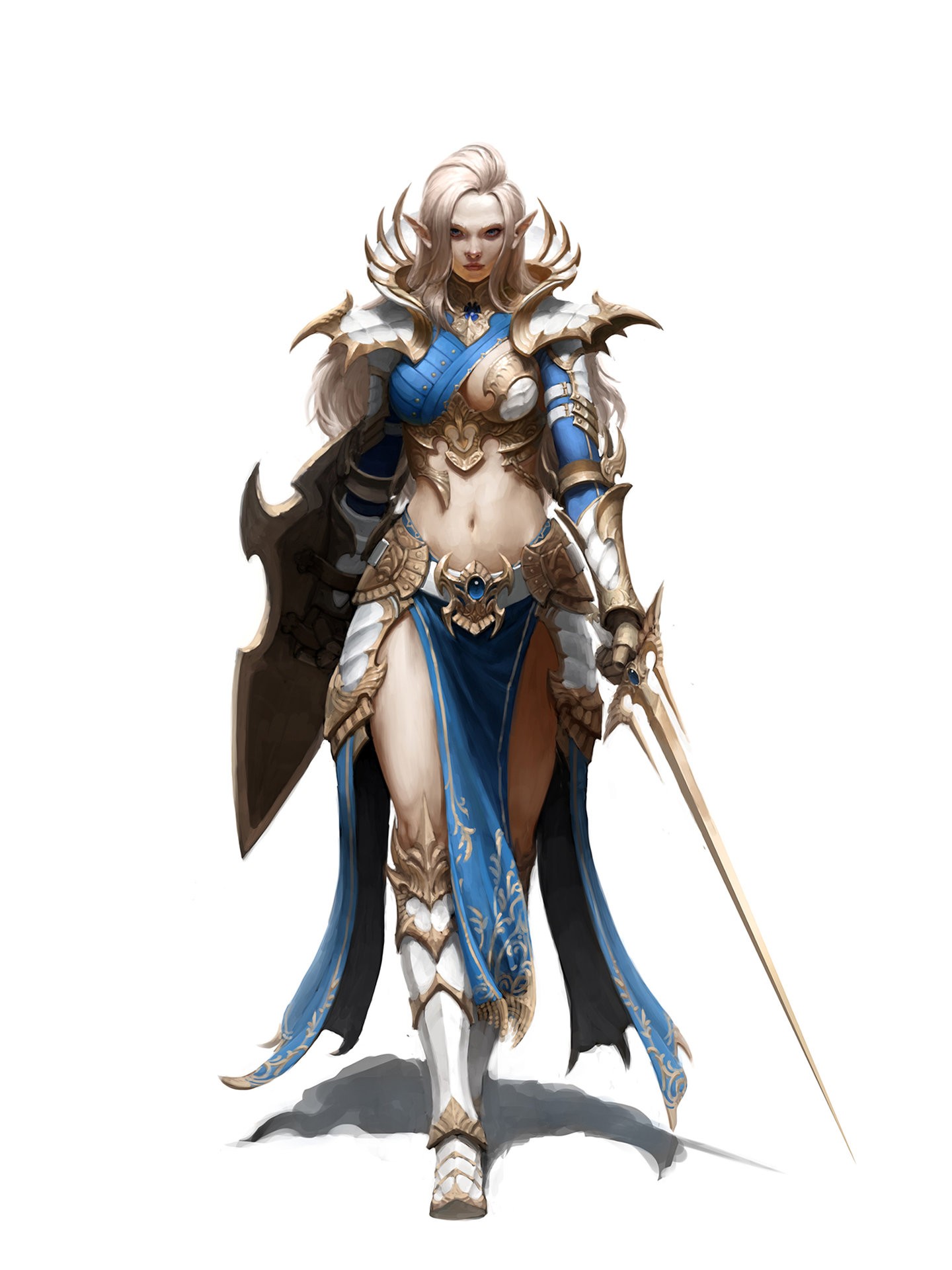 Elf warrior with sword and shield HD Wallpaper