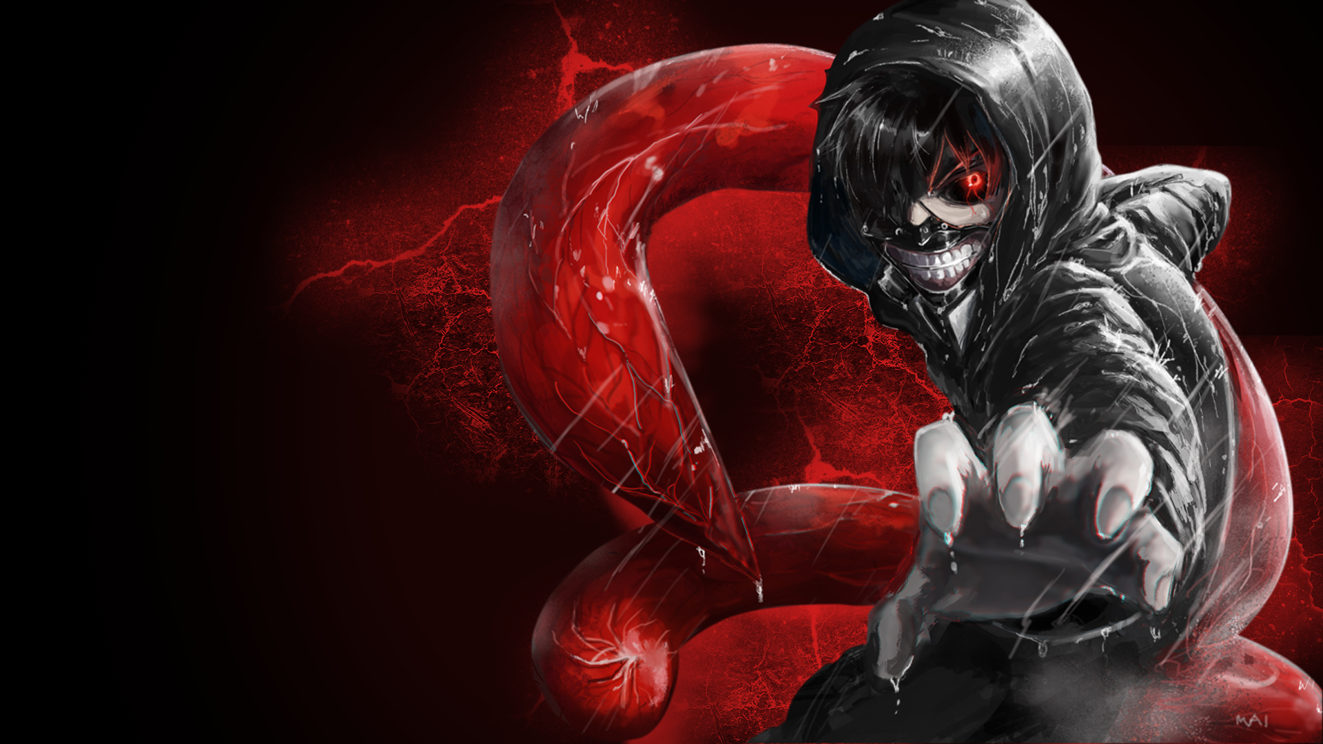 Kaneki Ken from Tokyo Ghoul with Kagune HD Wallpaper