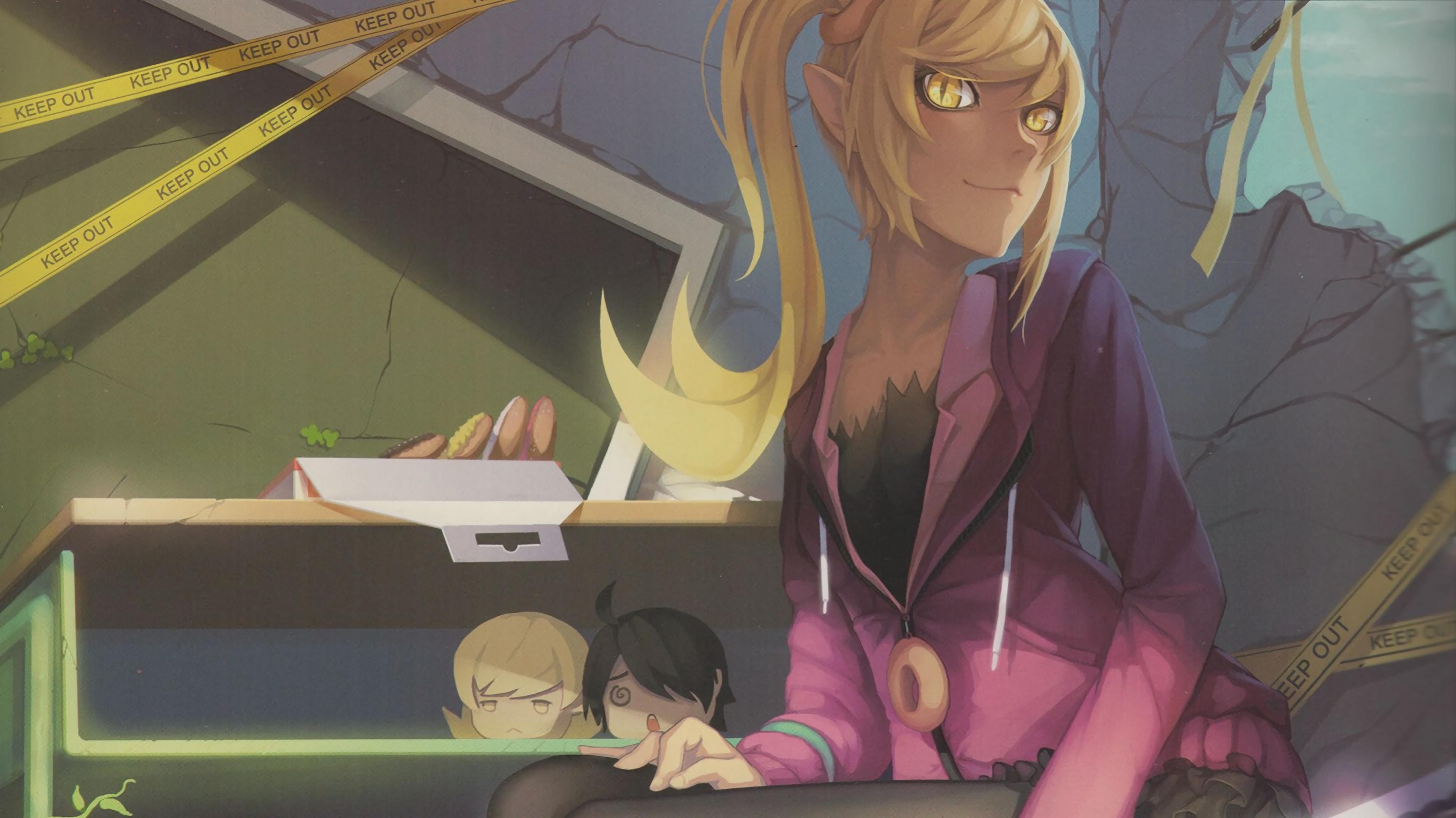 Oshino Shinobu and friends in Monogatari Series HD Wallpaper