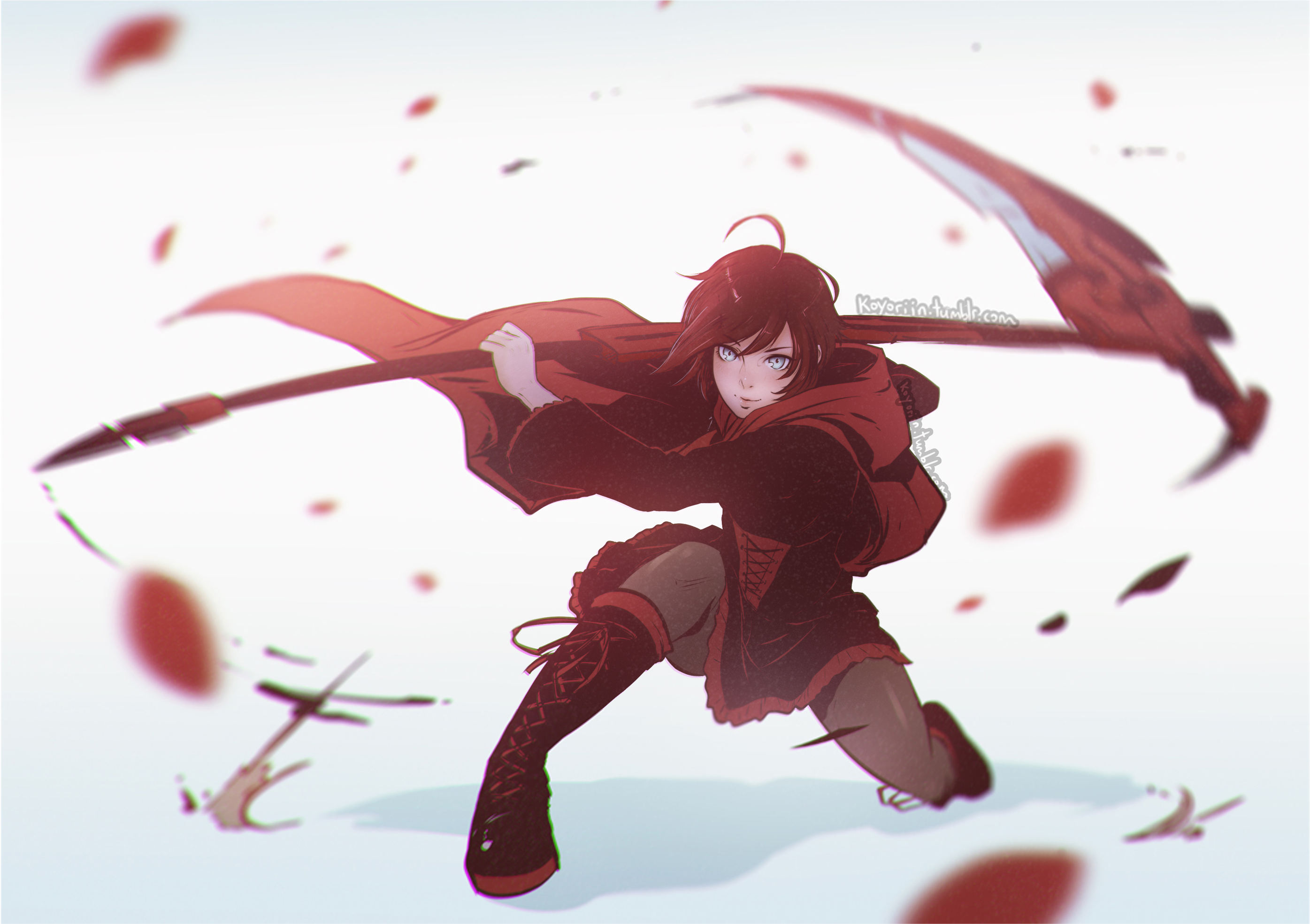 Ruby Rose with Crescent Rose HD Wallpaper