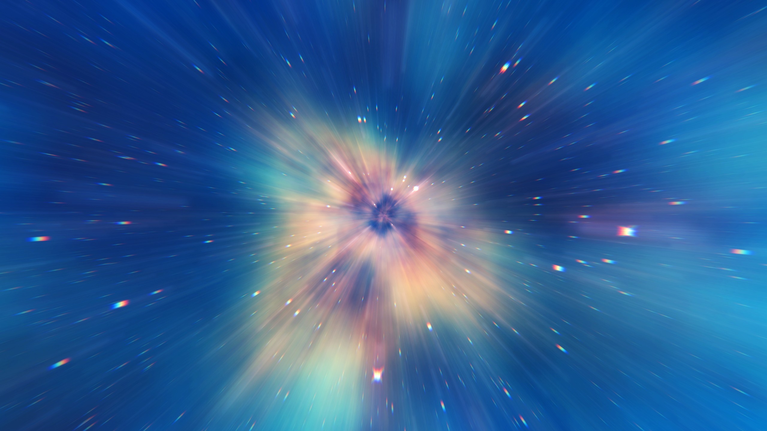 Abstract space warp with colorful nebula and stars HD Wallpaper