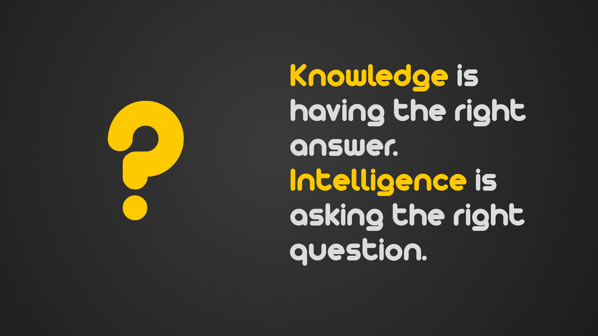 Knowledge vs Intelligence Quote HD Wallpaper