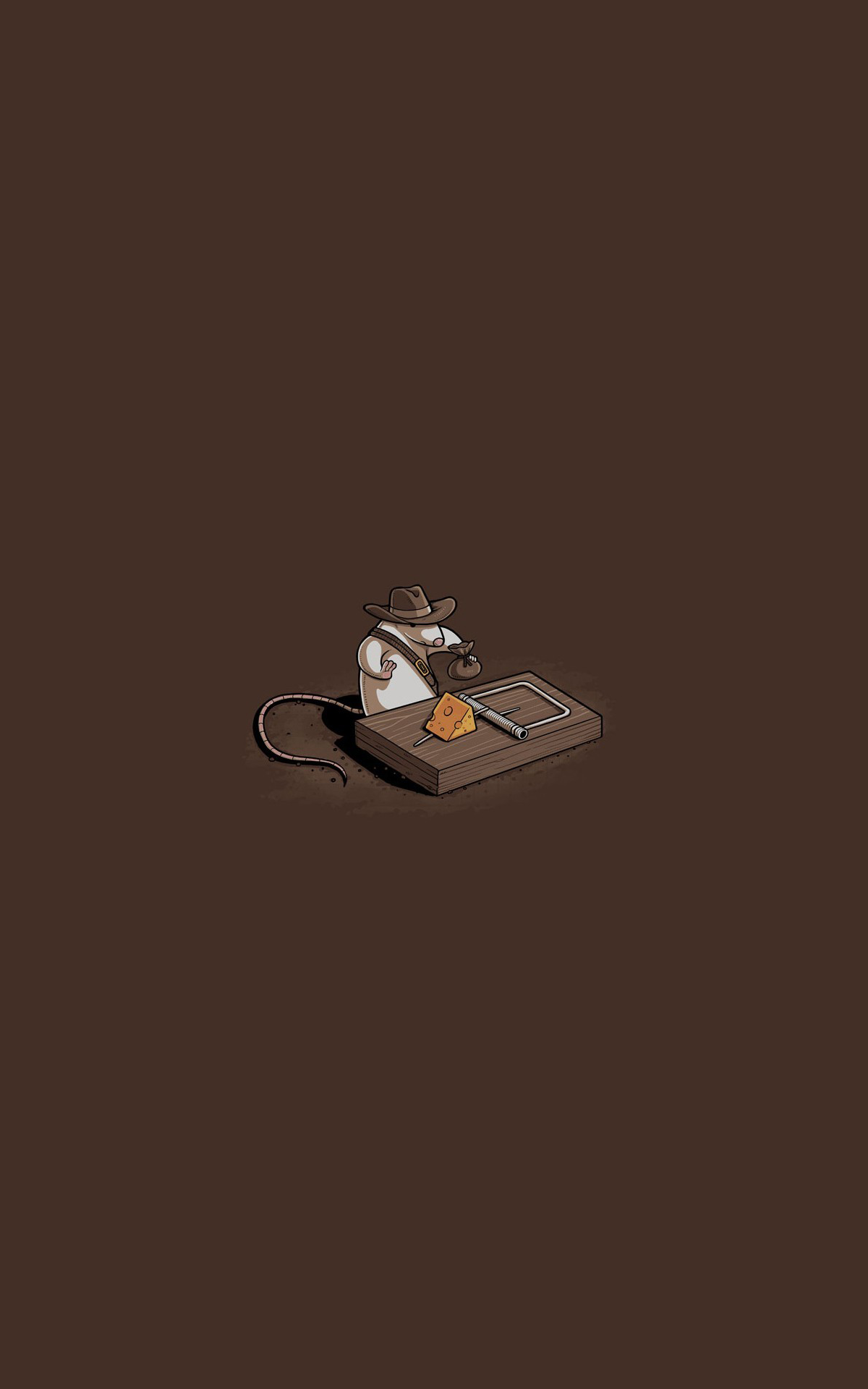 Mouse dressed as Indiana Jones on a mousetrap HD Wallpaper