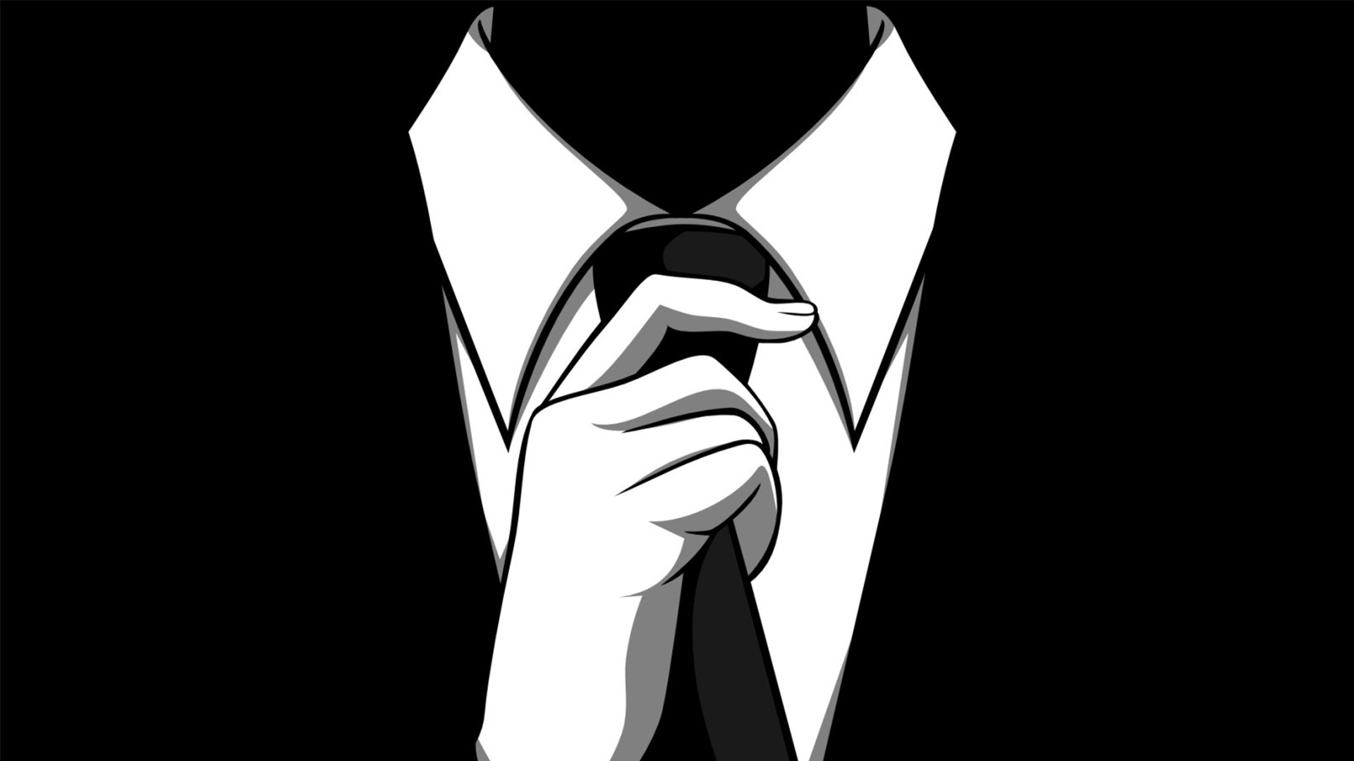 Man adjusting his tie in a suit HD Wallpaper