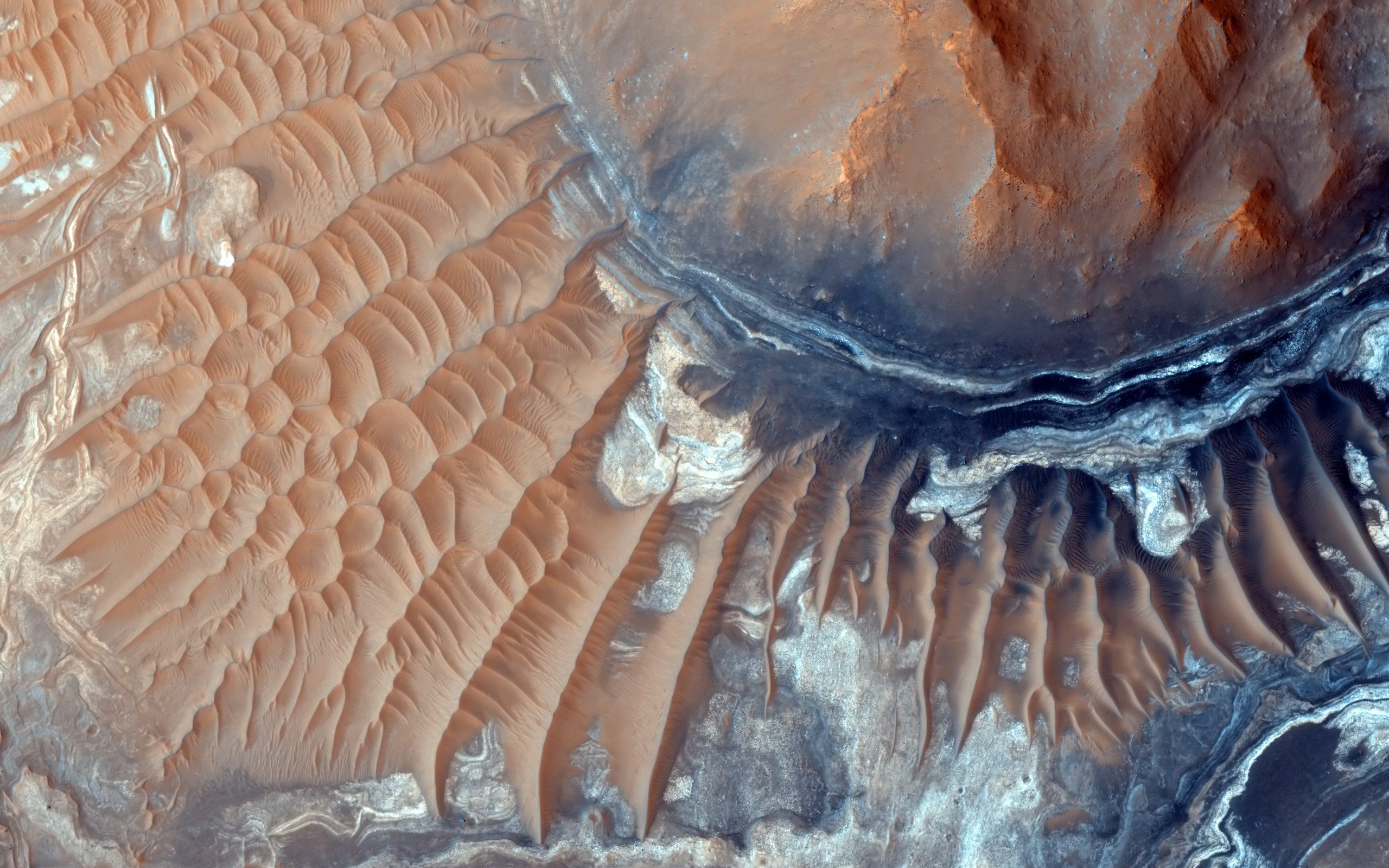 Mars, Noctis Labyrinthus, Sand Dunes and Canyons HD Wallpaper
