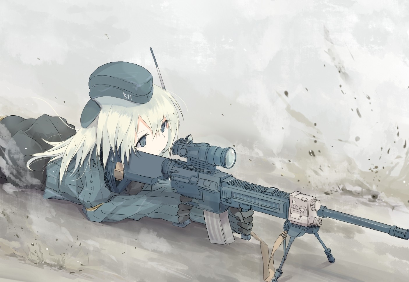 U-511 (KanColle) aims a sniper rifle HD Wallpaper