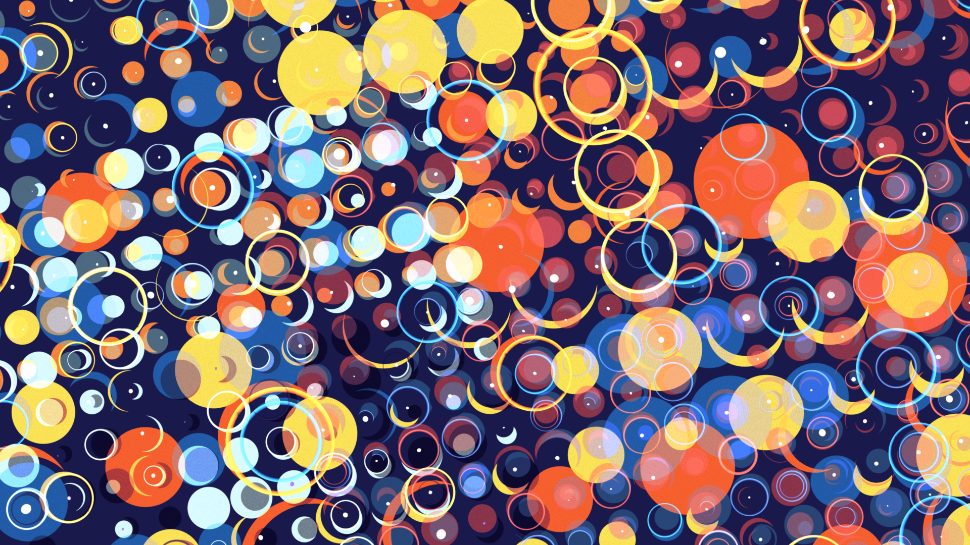 Abstract circles and rings in various colors HD Wallpaper
