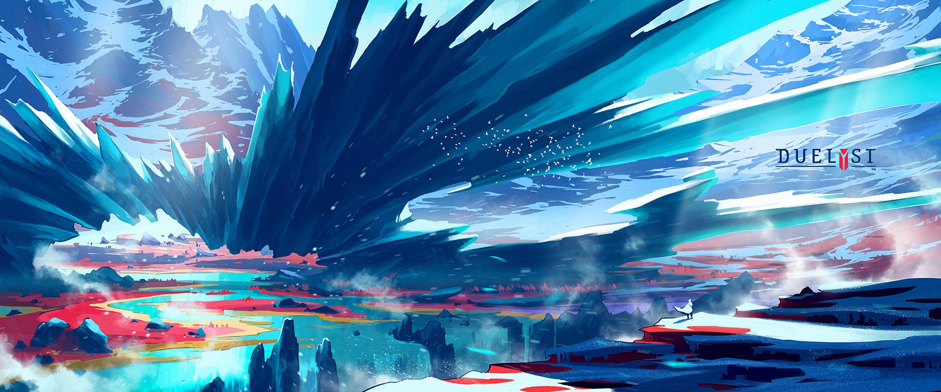 Duelyst concept art of an alien landscape HD Wallpaper