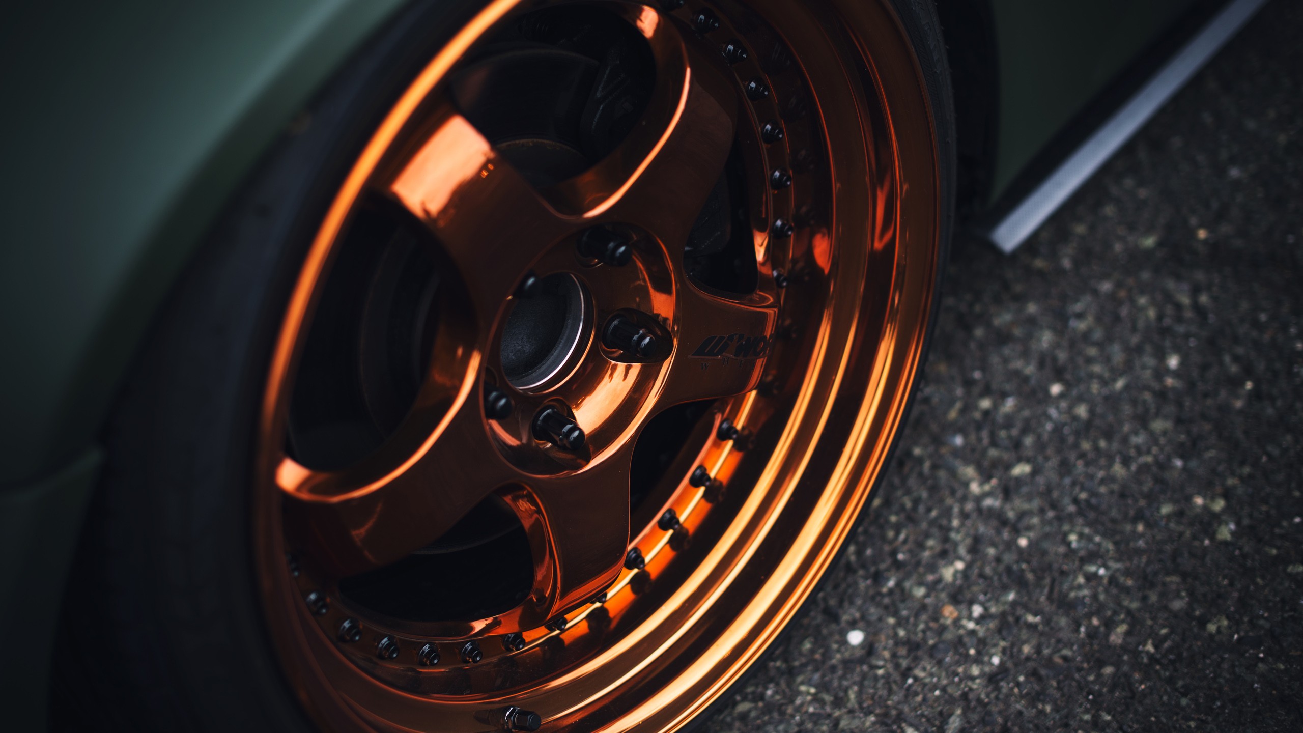 Close-up of a Work Wheels car rim HD Wallpaper
