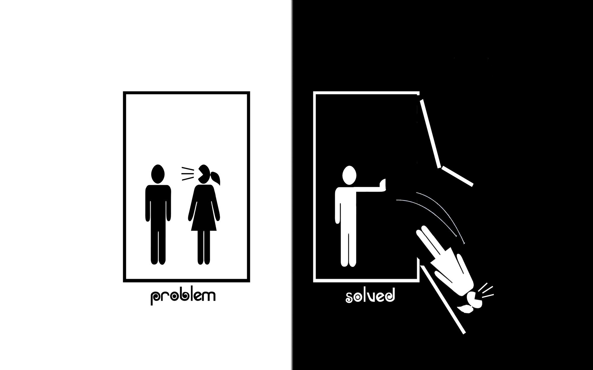 Man throws woman out of a box, problem solved HD Wallpaper