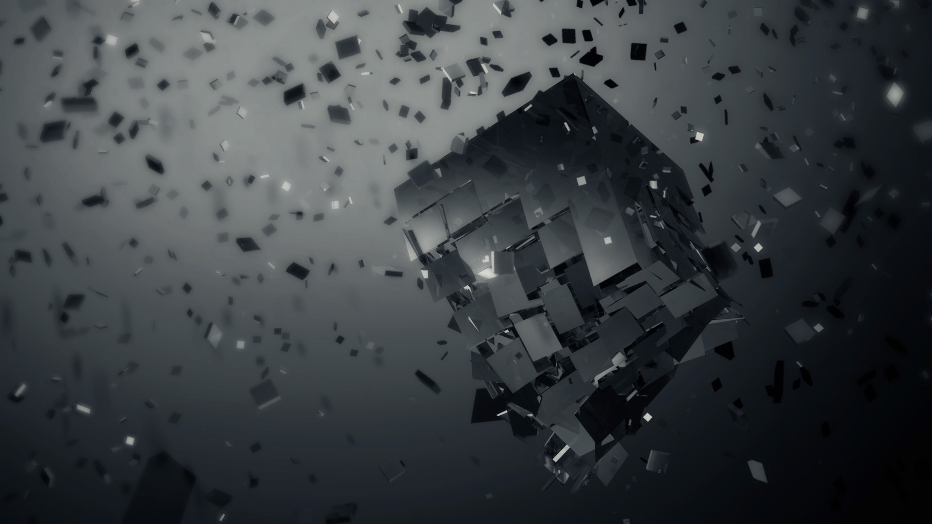 Abstract cube made of smaller cubes HD Wallpaper