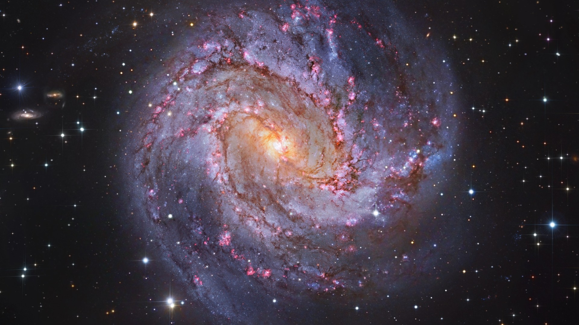 Messier 83 spiral galaxy in space HD Wallpaper