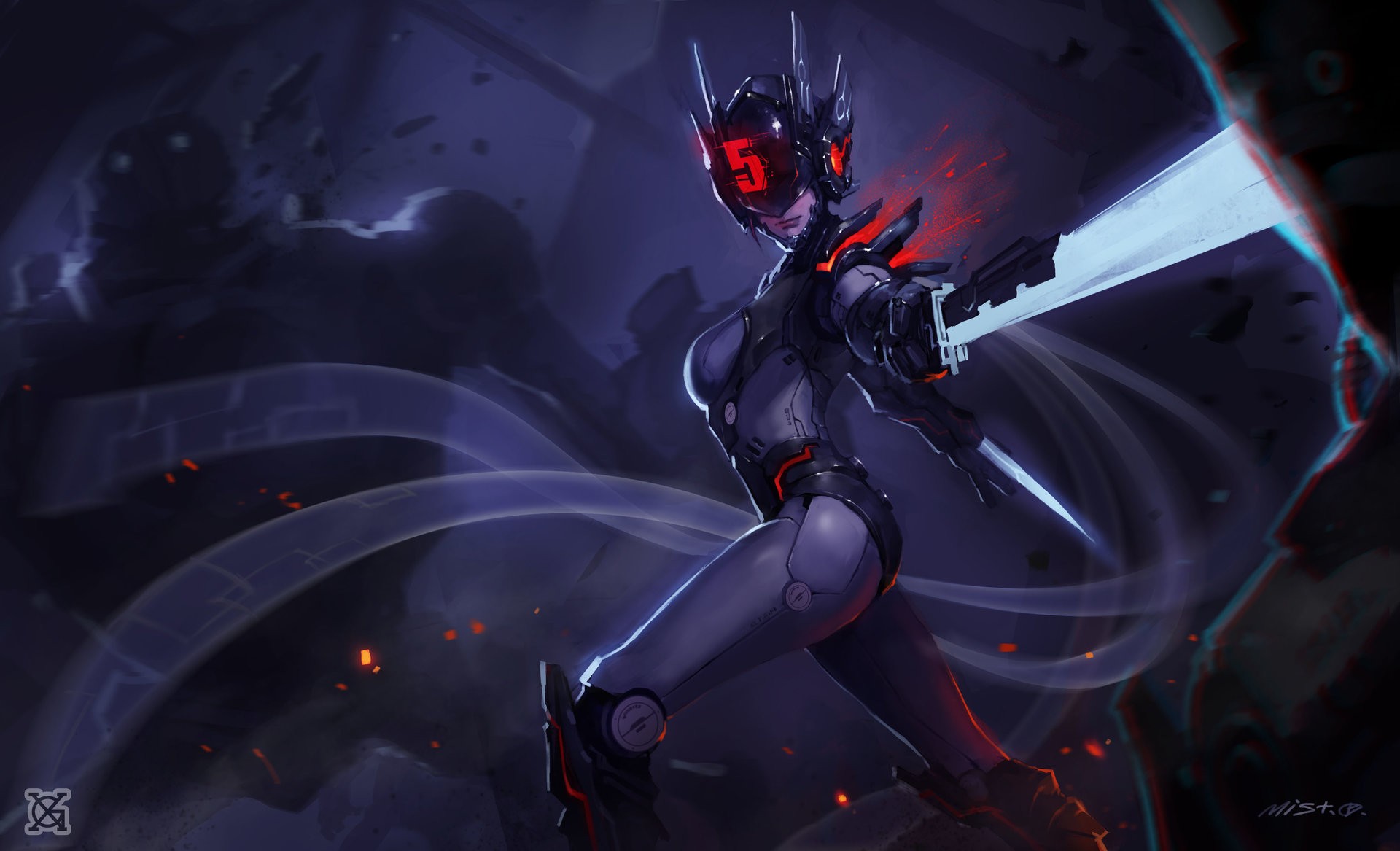 Fiora from League of Legends with a glowing sword HD Wallpaper