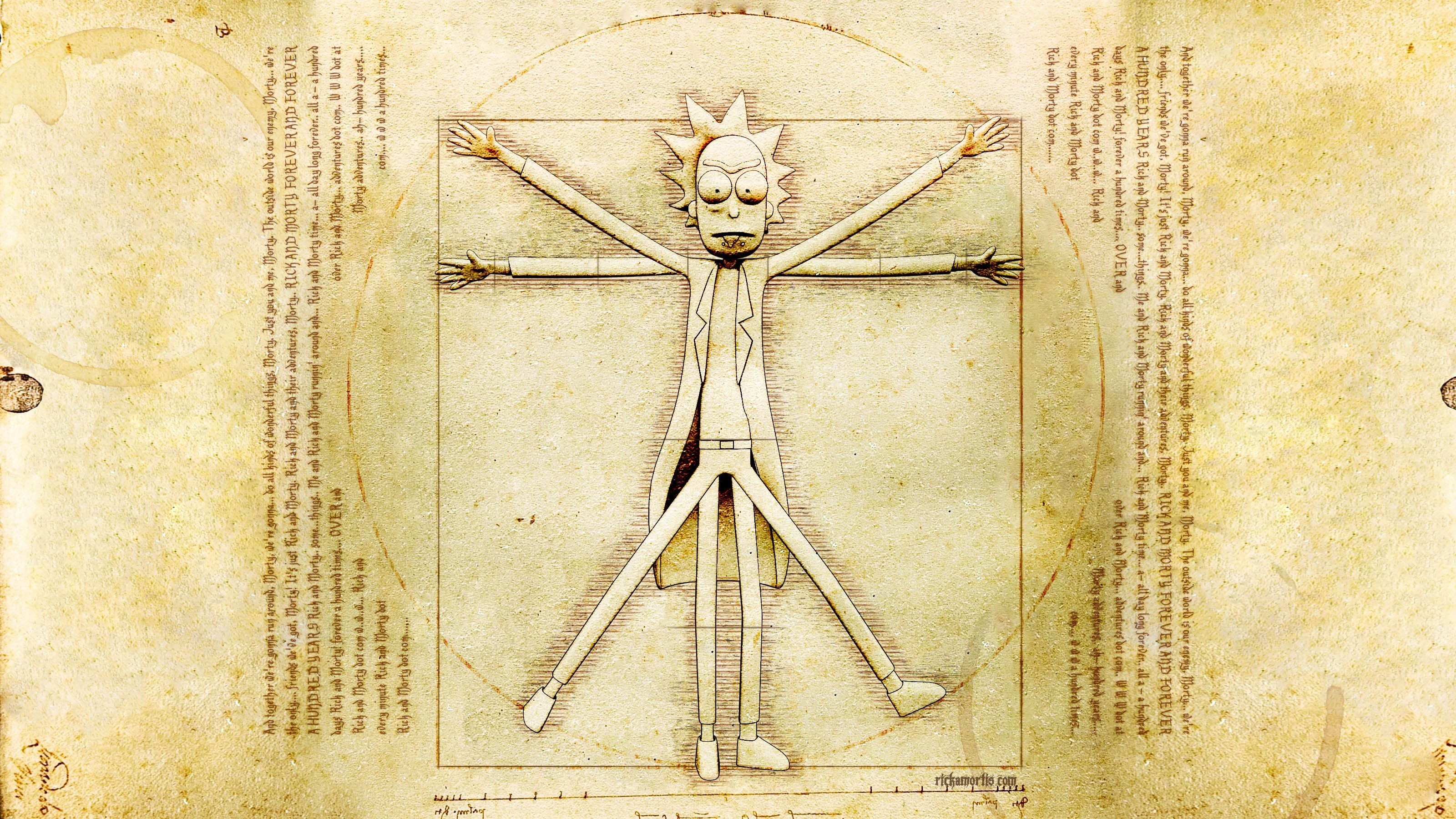 Rick Sanchez Vitruvian Man Rick and Morty HD Wallpaper