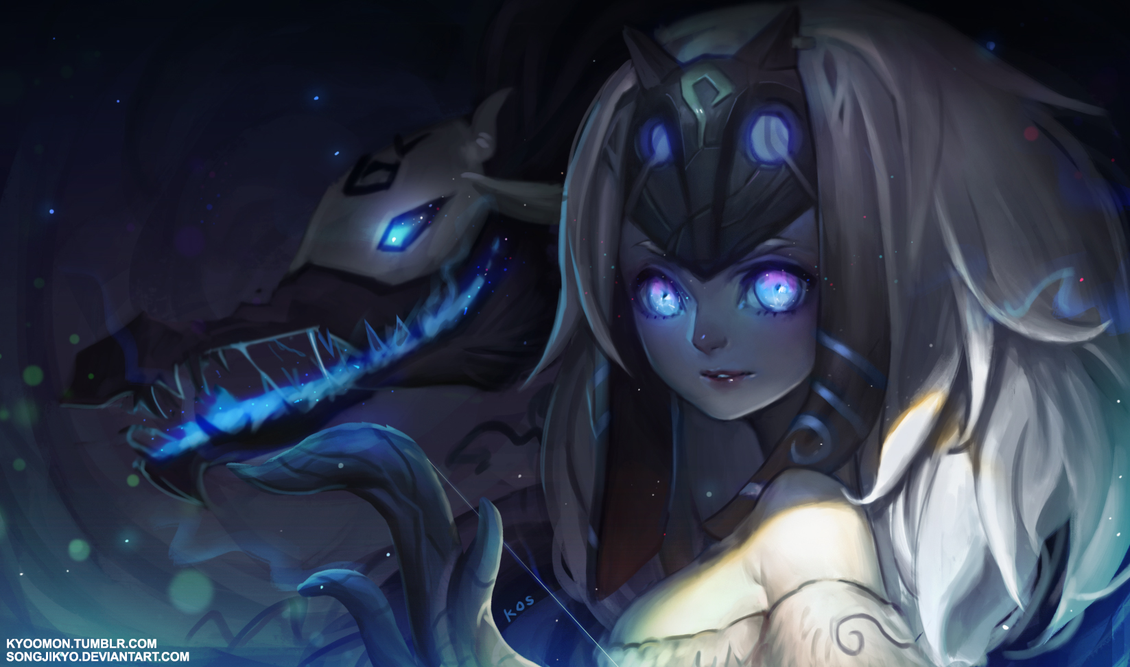 Kindred from League of Legends with Wolf HD Wallpaper