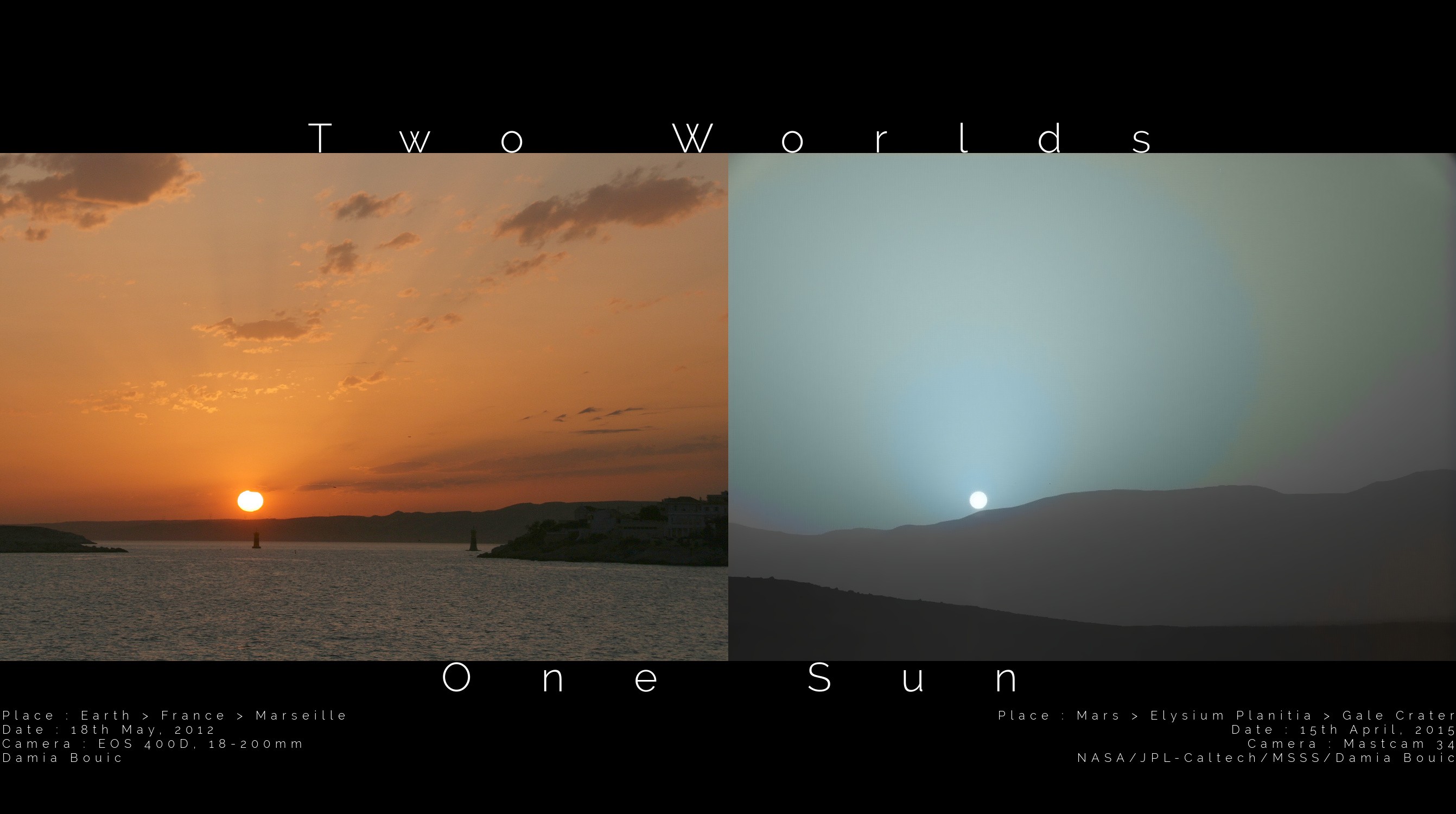 Two Worlds, One Sun: Earth and Mars Sunsets HD Wallpaper