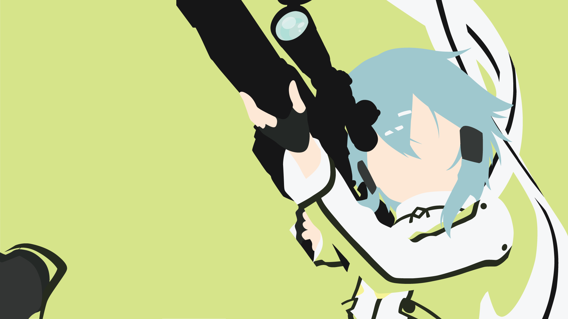 Asada Shino with Sniper Rifle HD Wallpaper