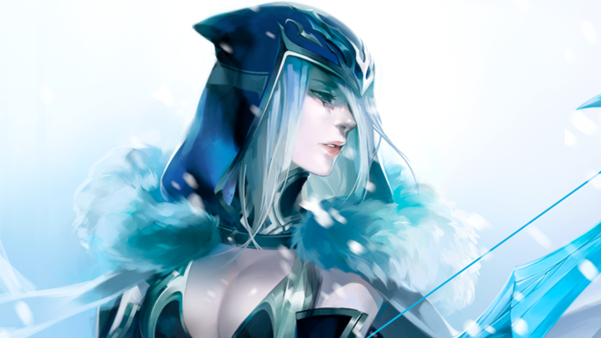 Ashe from League of Legends in the snow HD Wallpaper