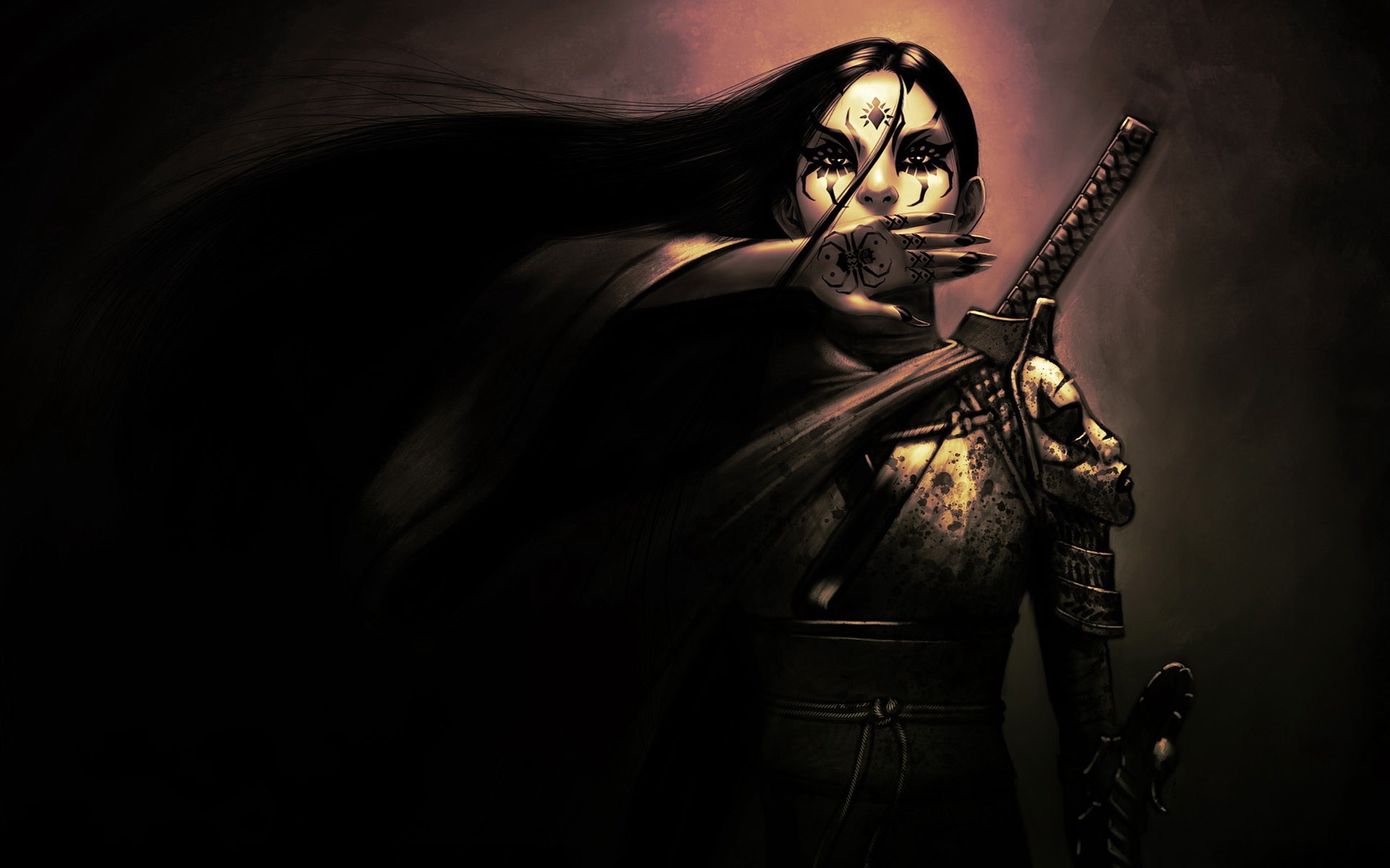 Fantasy art of a warrior woman with a sword HD Wallpaper