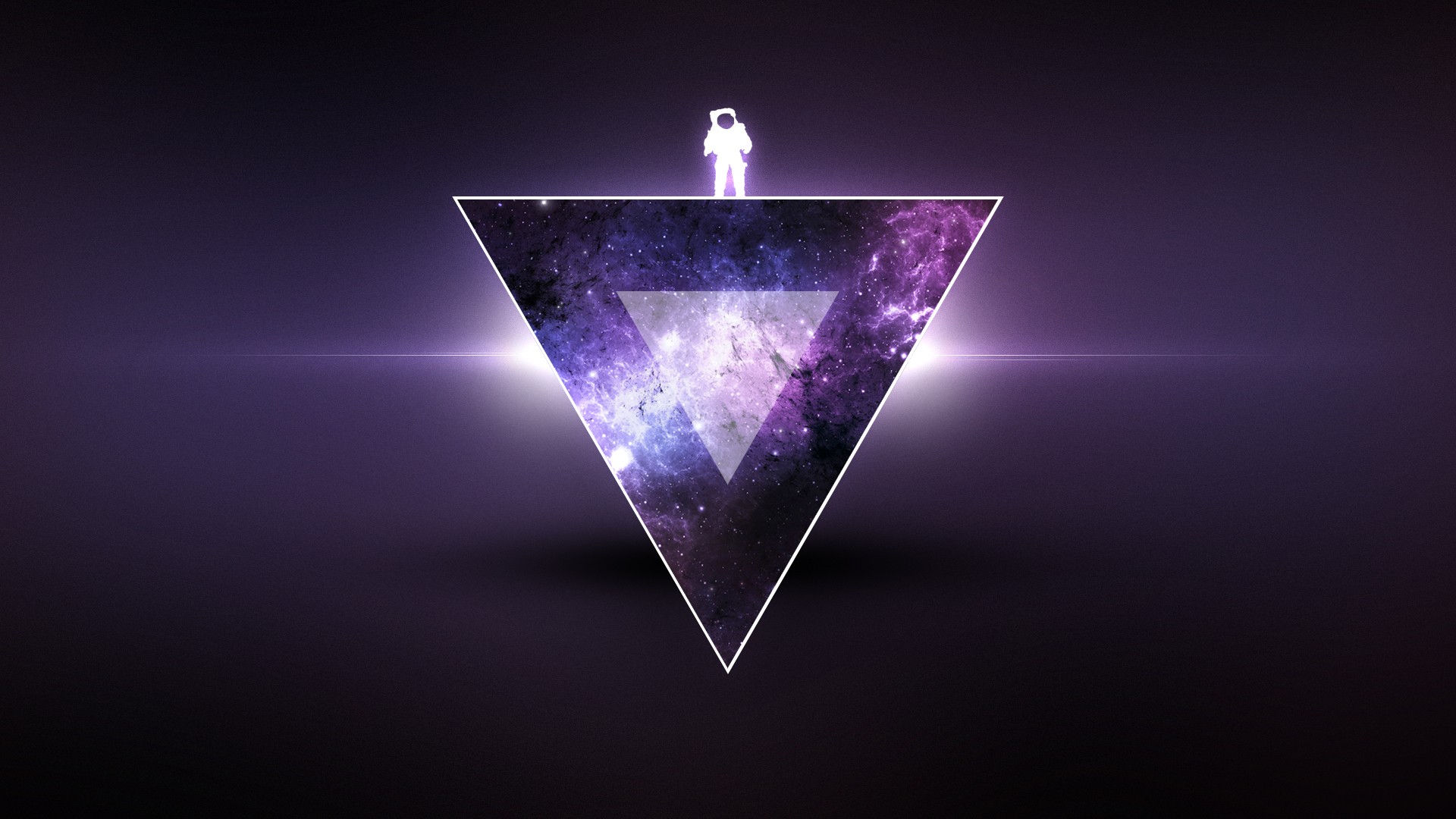 Astronaut on a cosmic triangle HD Wallpaper