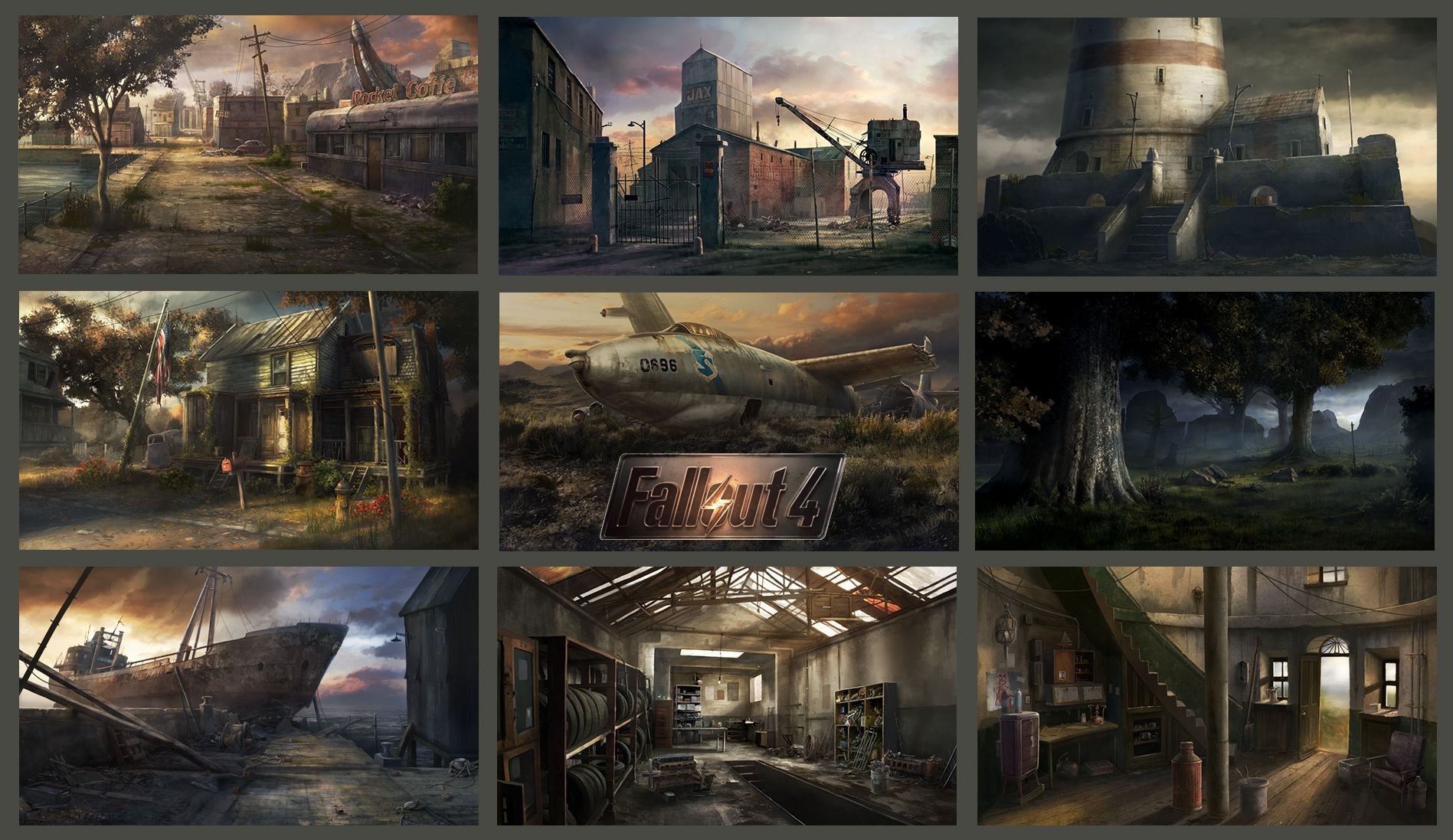 Fallout 4 concept art collage HD Wallpaper