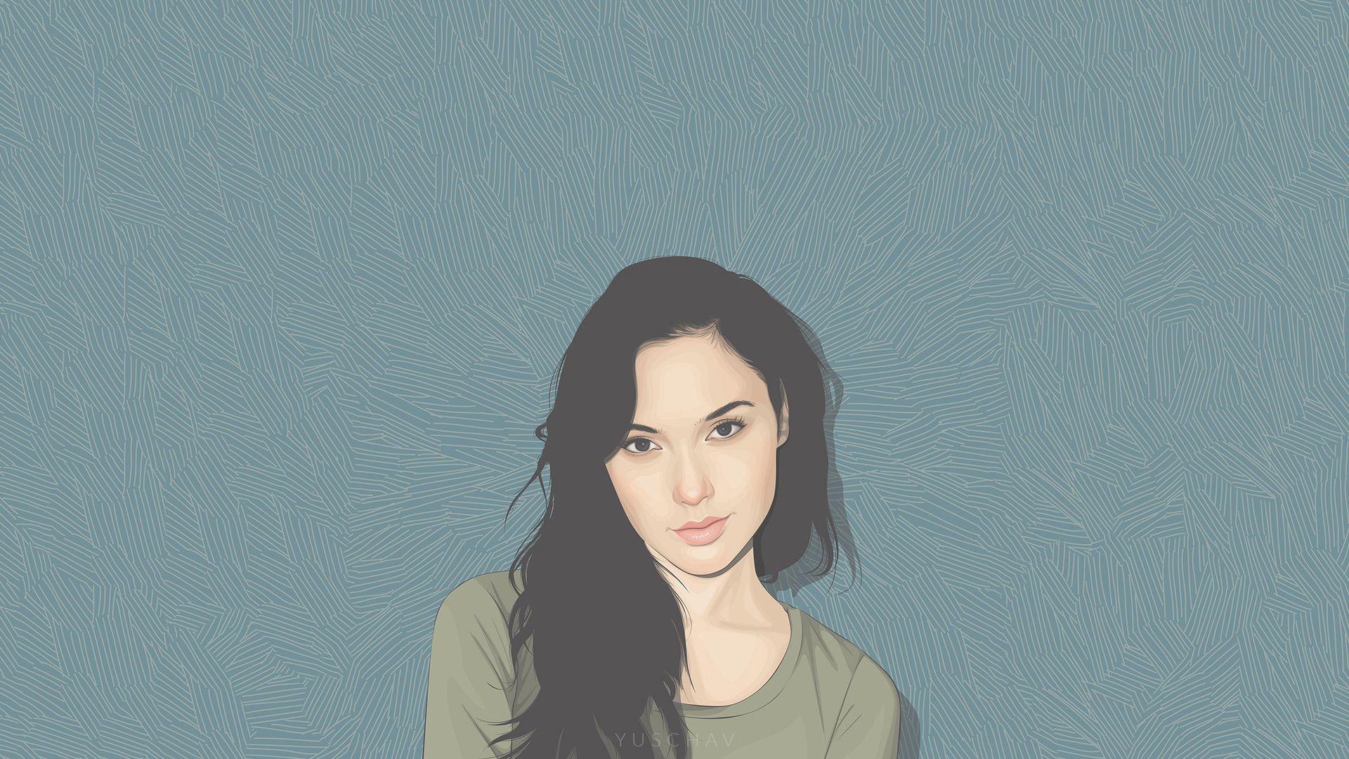 Gal Gadot Vector Art by Yuschav Arly HD Wallpaper