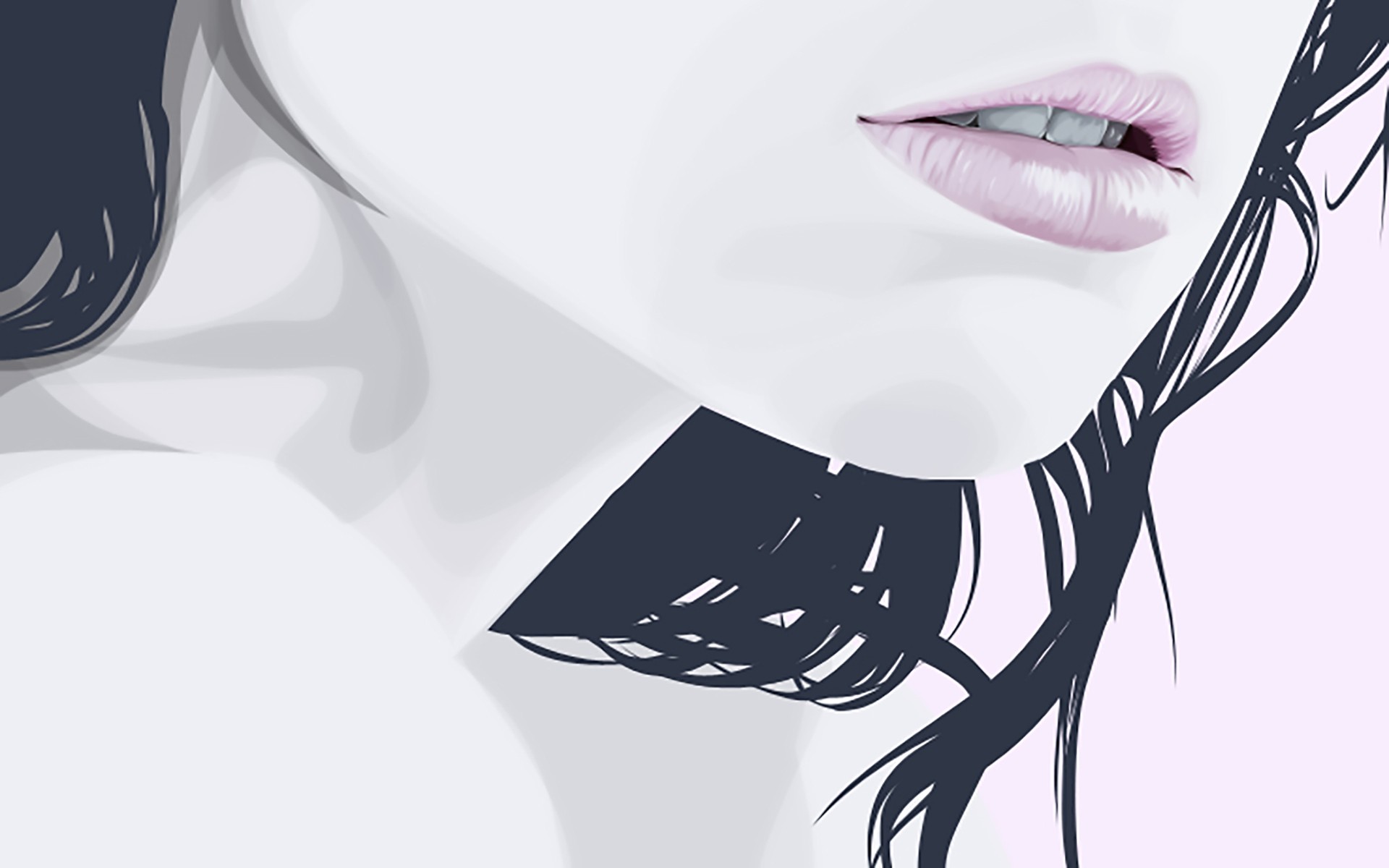 Vexel portrait of lips by Yuschav Arly HD Wallpaper