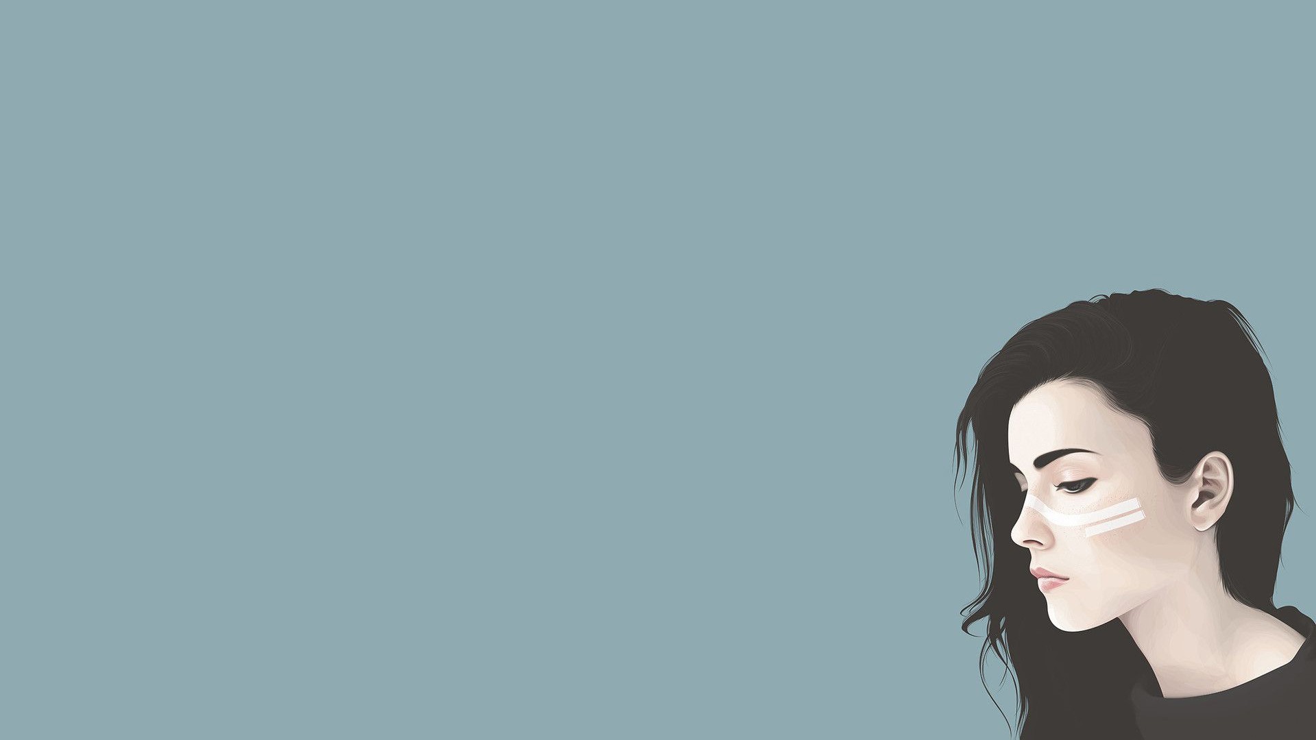 Vector portrait of a woman with white markings on her face HD Wallpaper