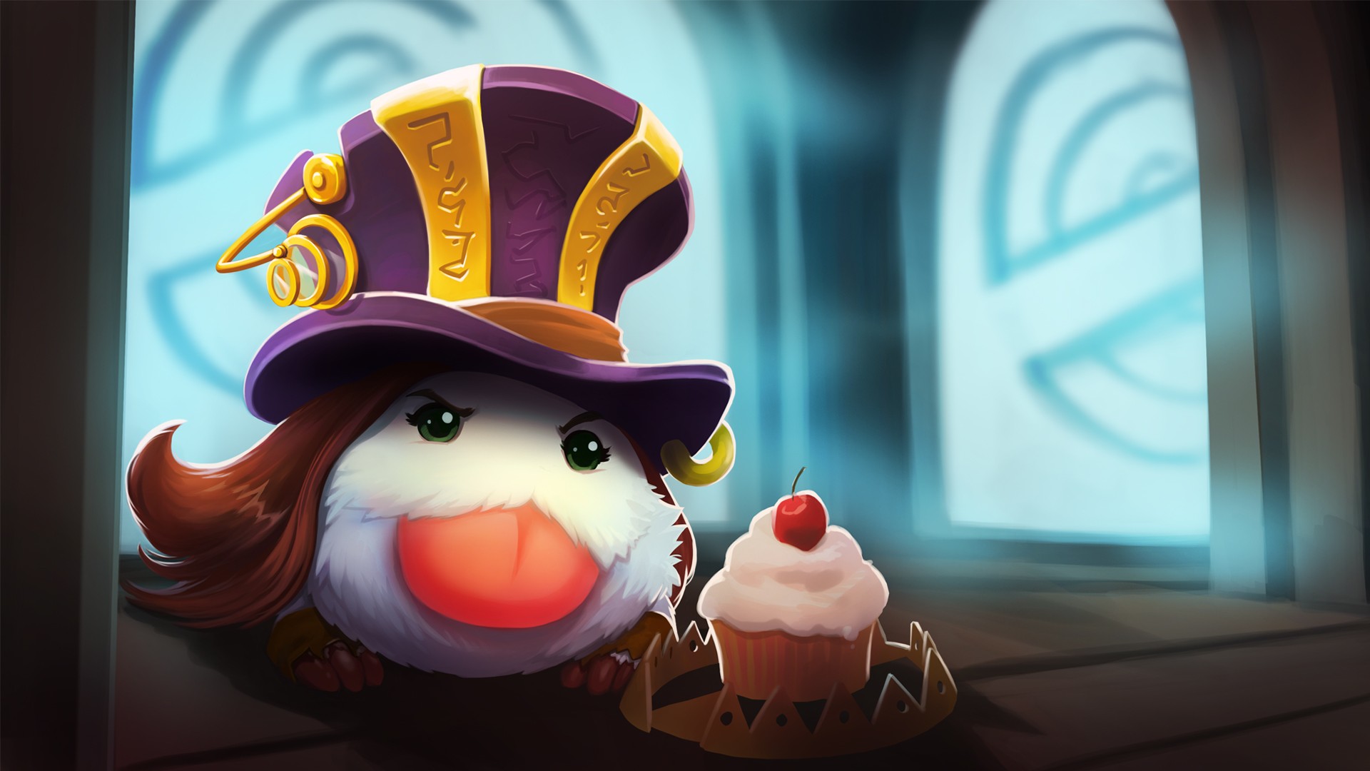 Caitlyn Poro with a Cupcake in League of Legends HD Wallpaper