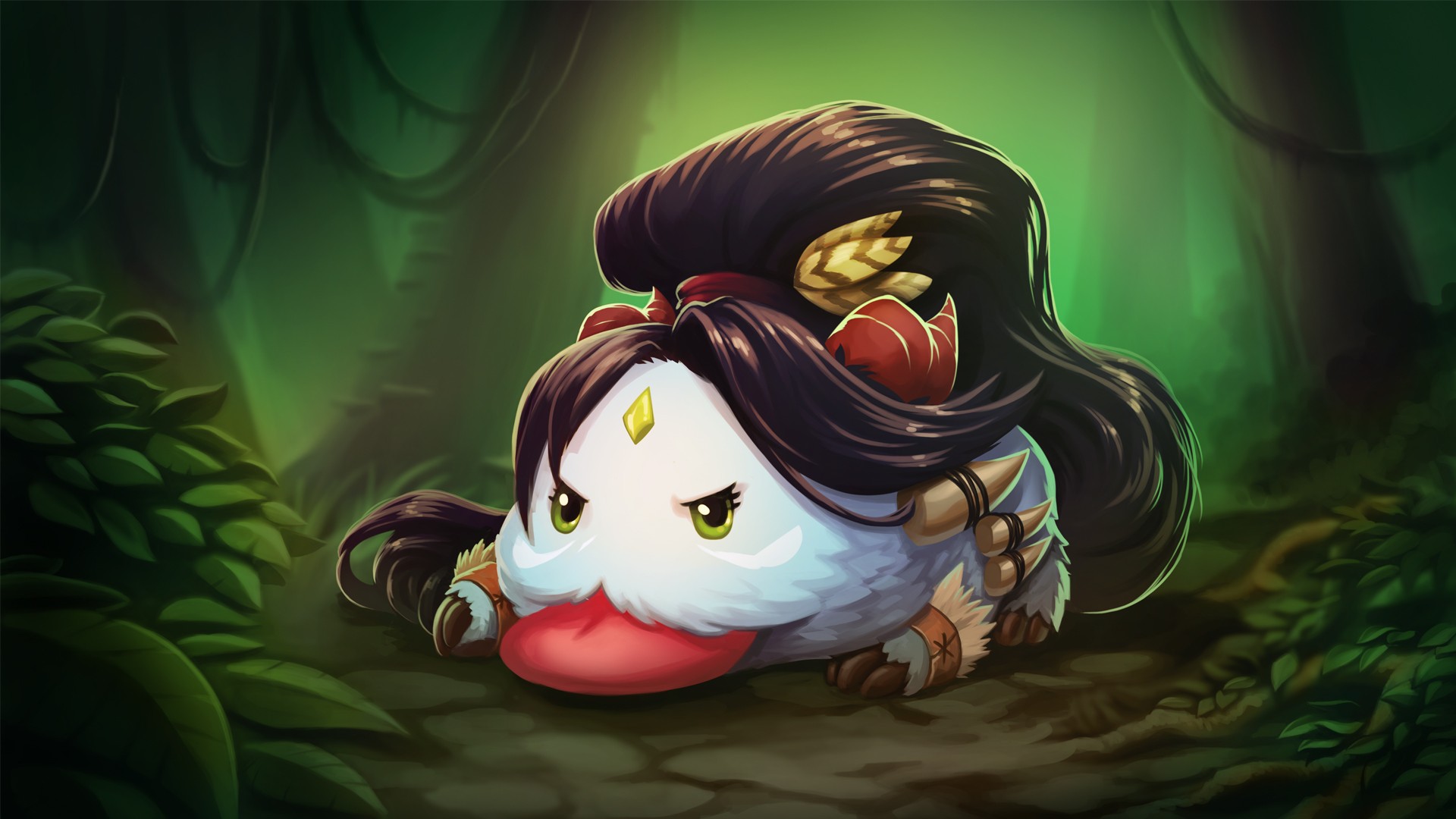 Nidalee Poro in a Jungle HD Wallpaper