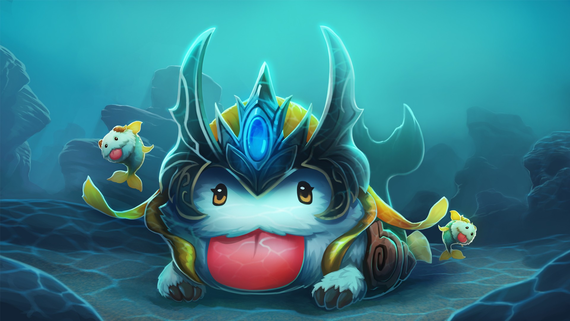 Nami's Poro with fish in League of Legends HD Wallpaper