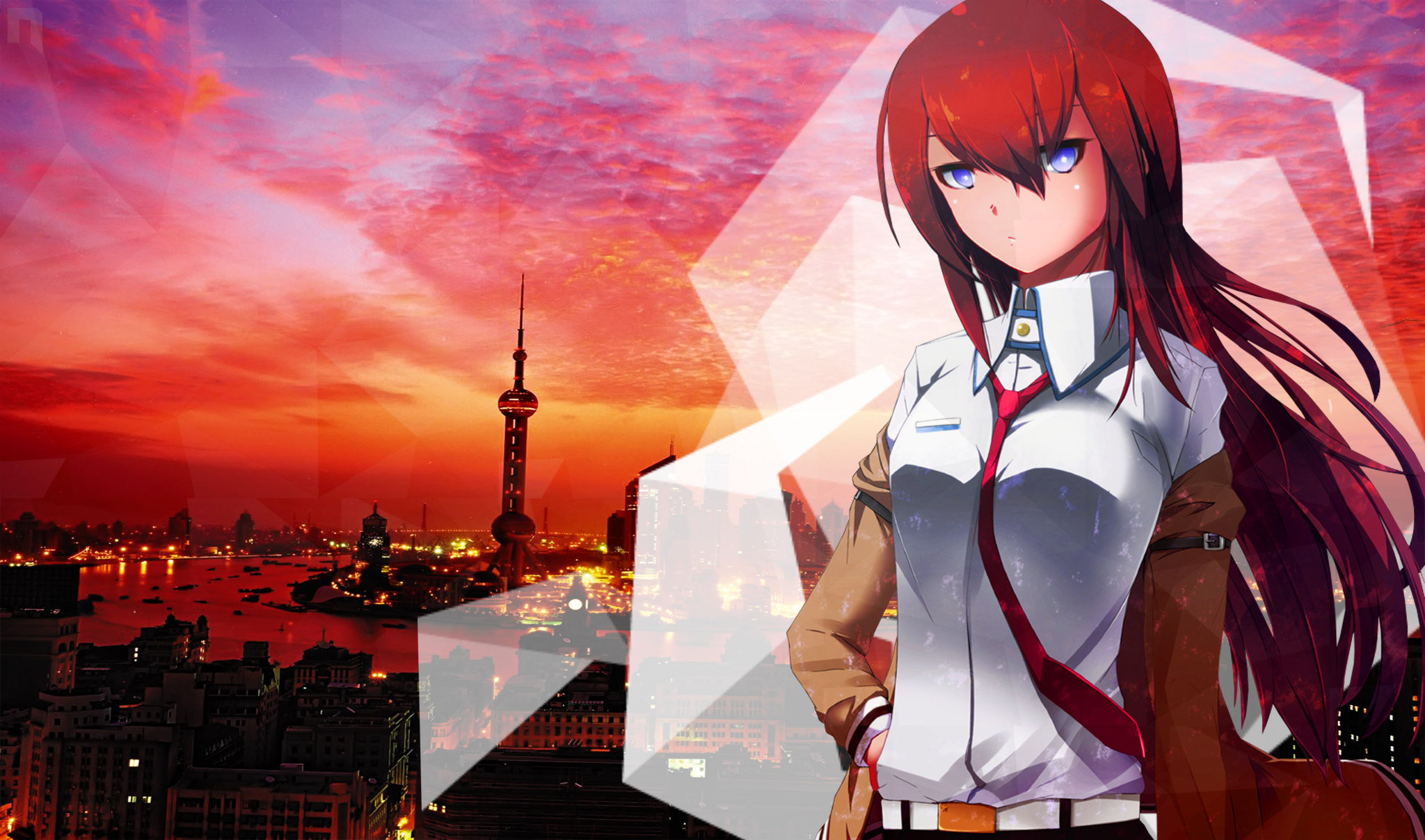 Makise Kurisu from Steins;Gate in Shanghai HD Wallpaper