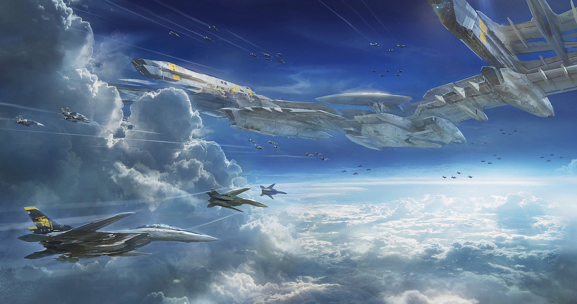 Sento Yosei Yukikaze fleet in the sky HD Wallpaper