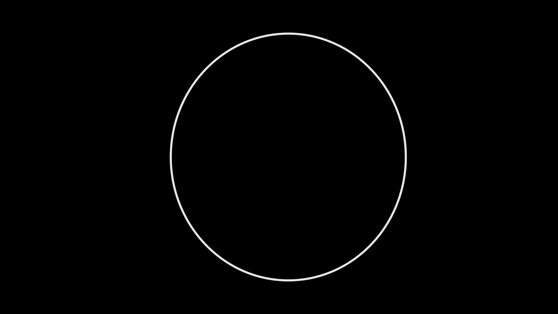 A white circle on a black background HD Wallpaper