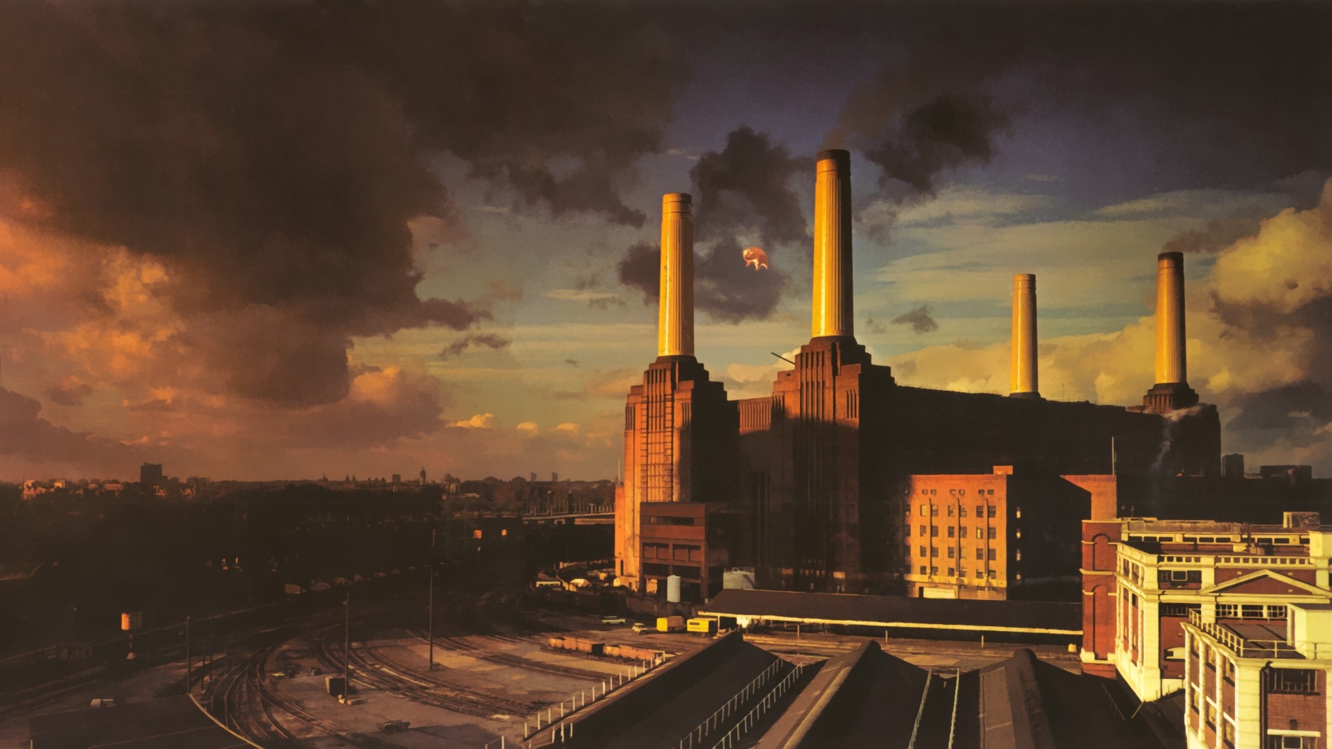 Pink Floyd Animals album cover Battersea Power Station HD Wallpaper