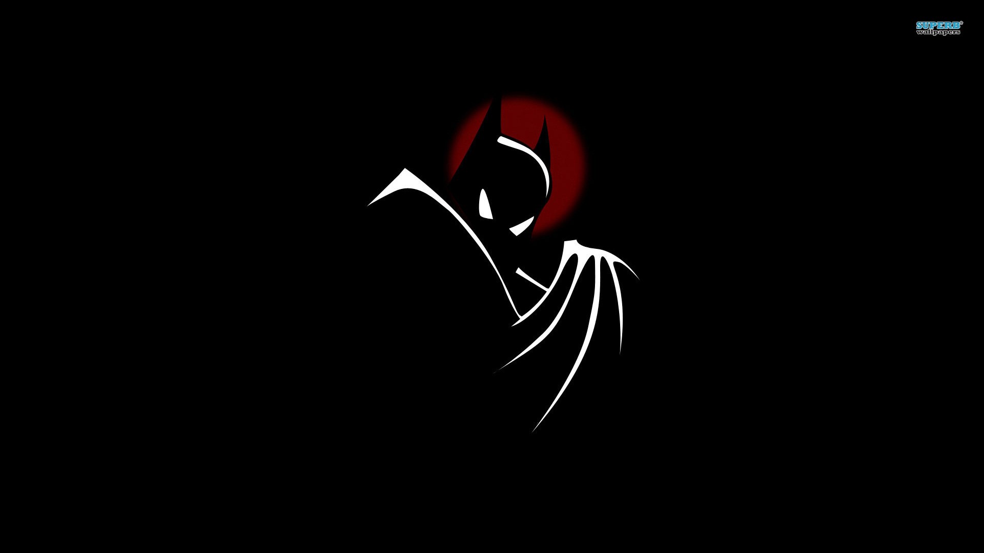 Batman silhouette with red moon HD Wallpaper
