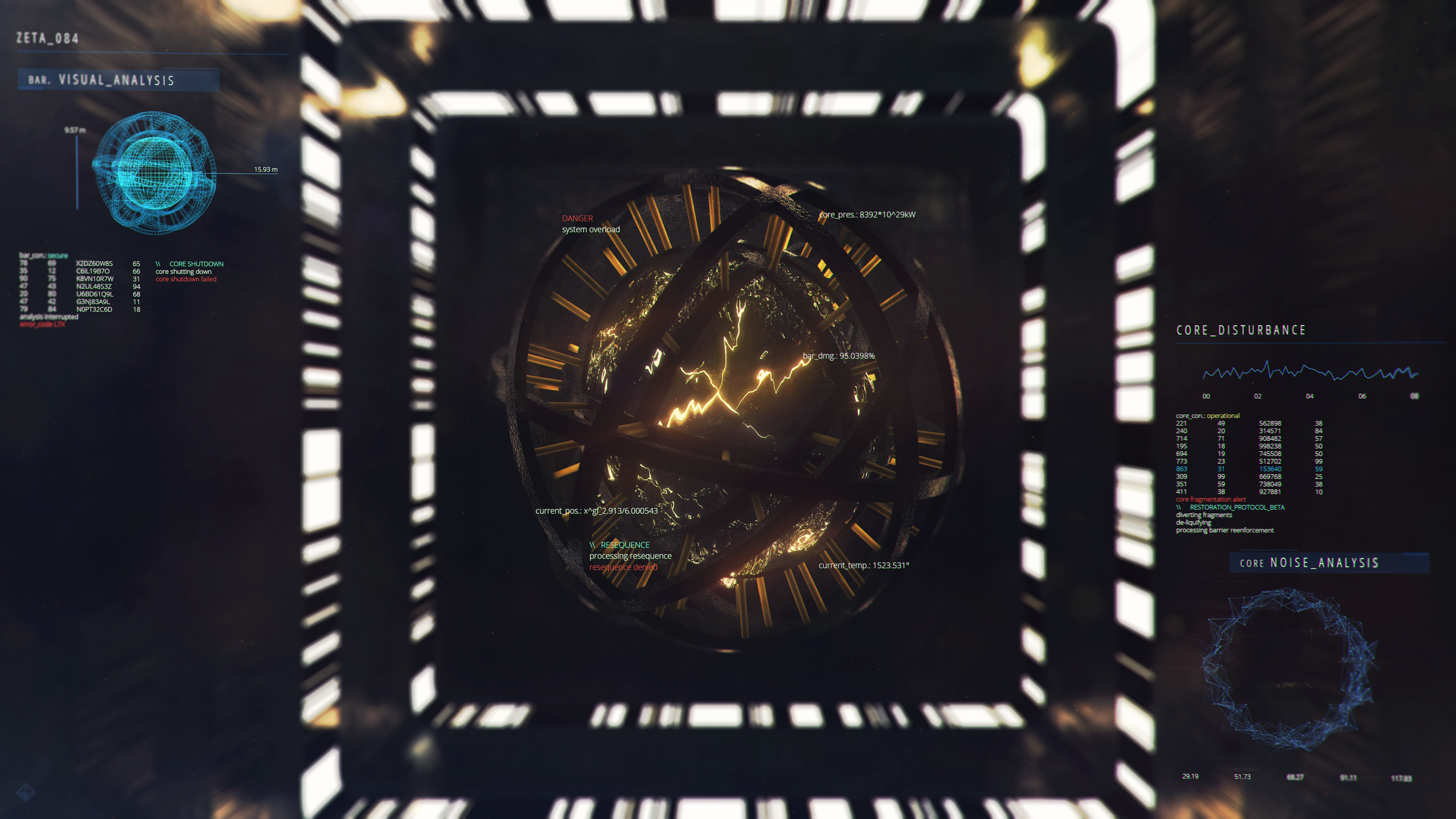 ZETA_004 Futuristic Core Analysis Interface HD Wallpaper
