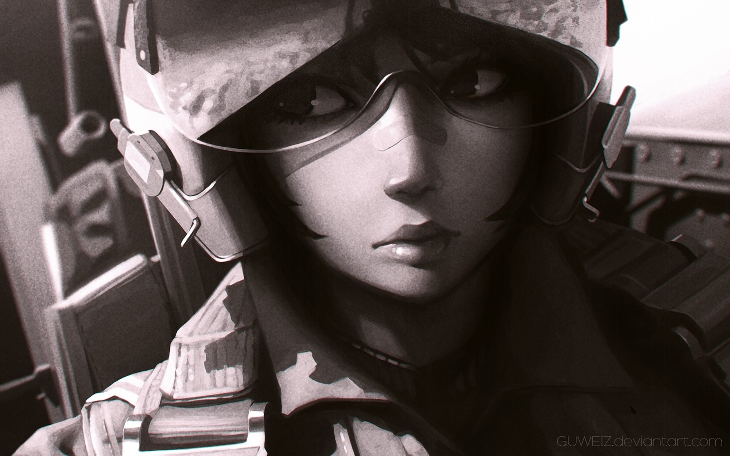 Artwork of a female pilot in a cockpit HD Wallpaper