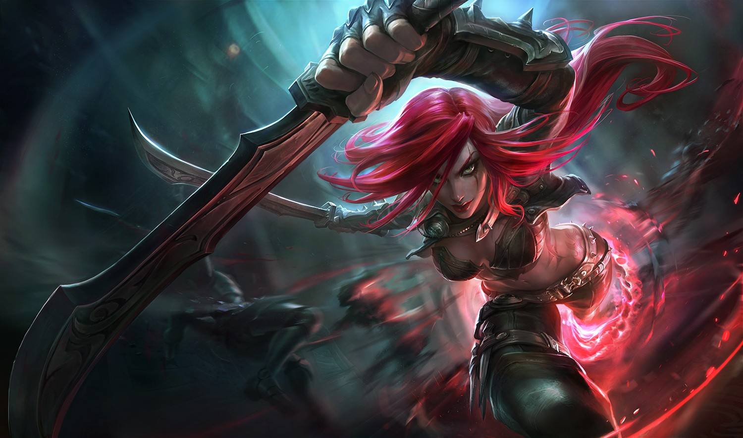 Katarina from League of Legends wielding daggers HD Wallpaper