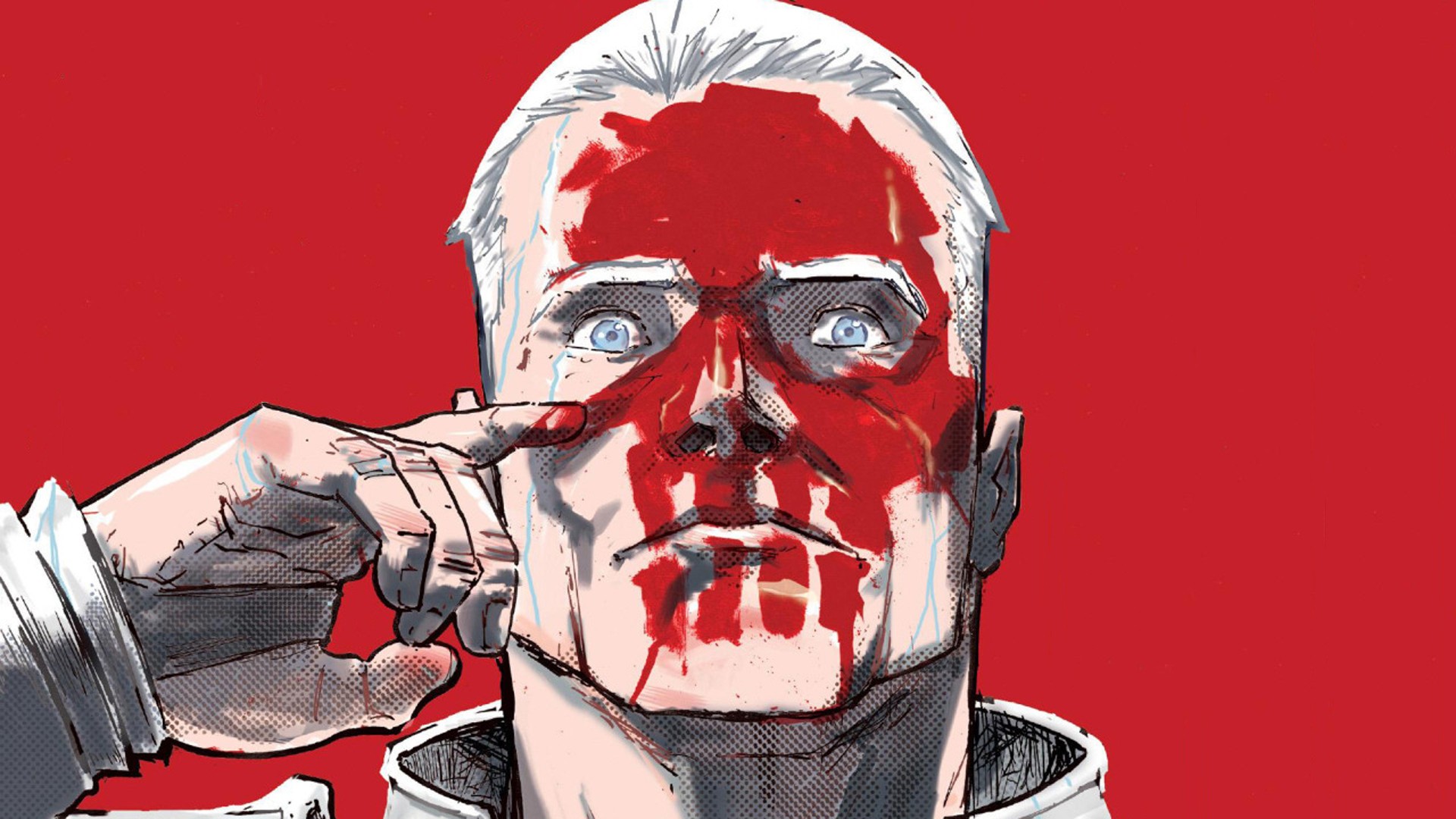 Red Skull with blood on his face HD Wallpaper