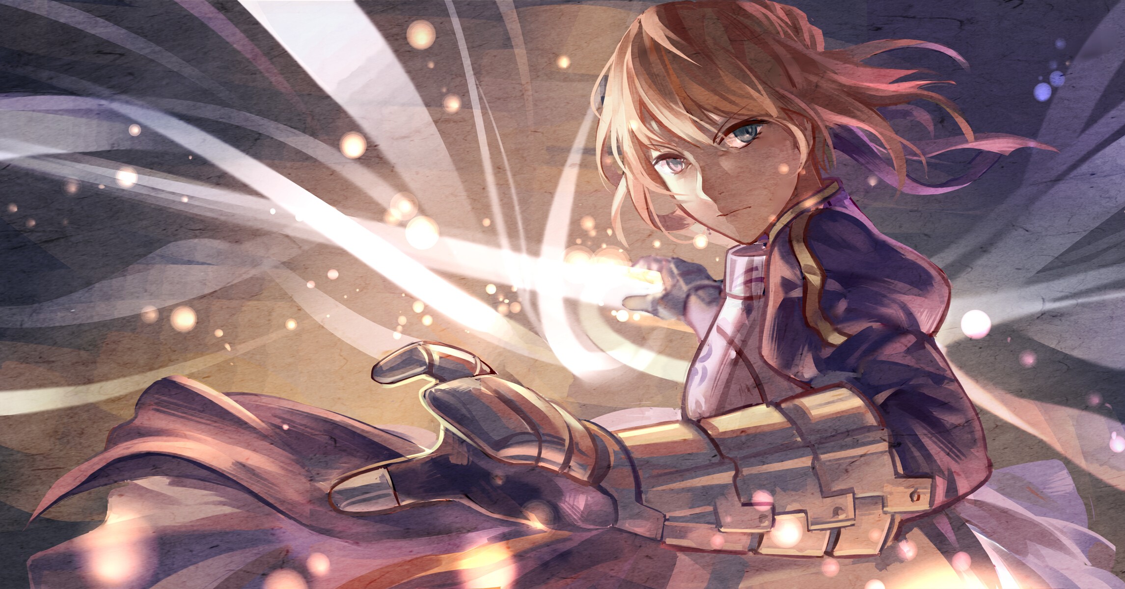 Saber from Fate Series casting a spell HD Wallpaper