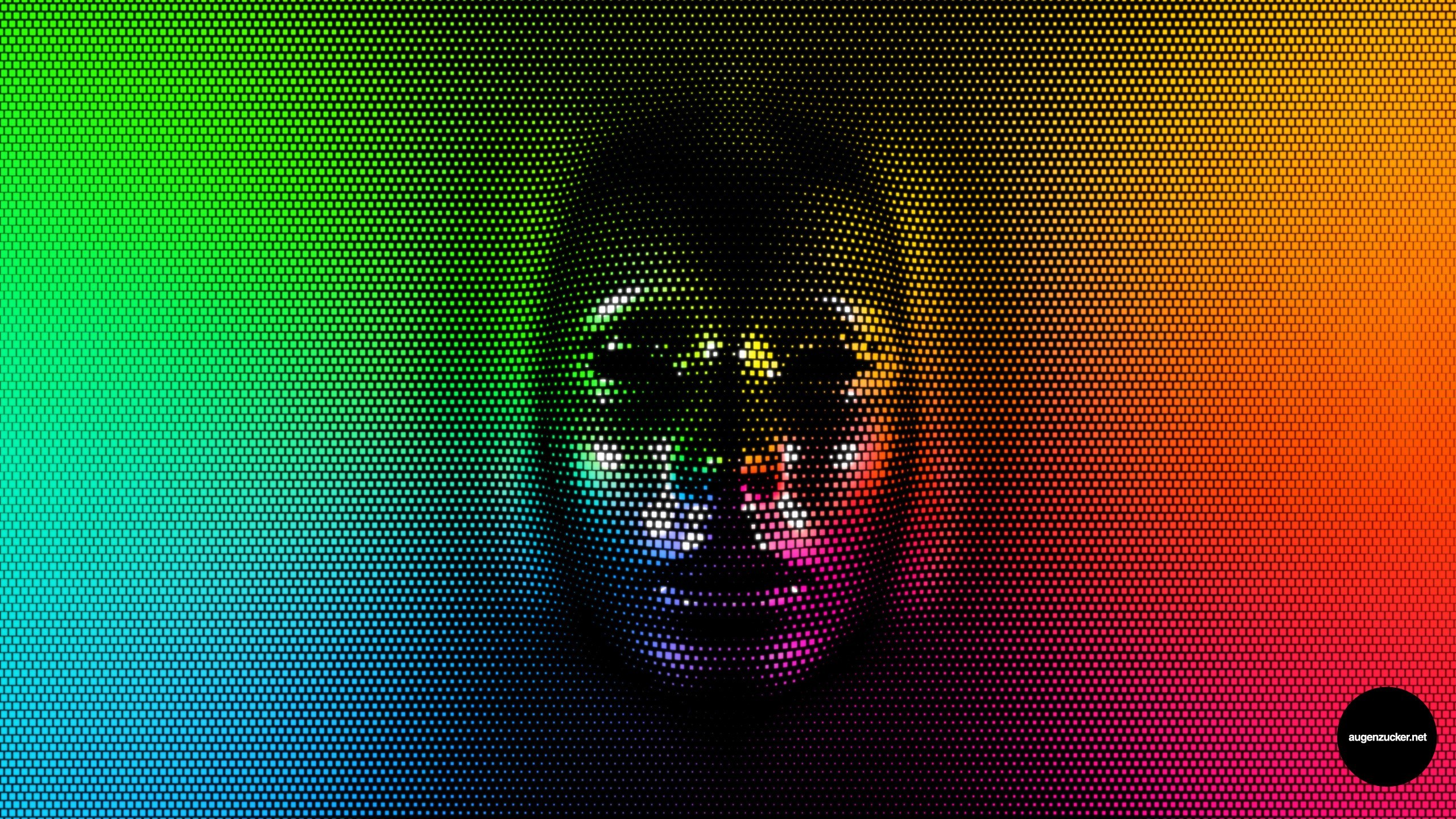 Digital face made of colorful pixels HD Wallpaper