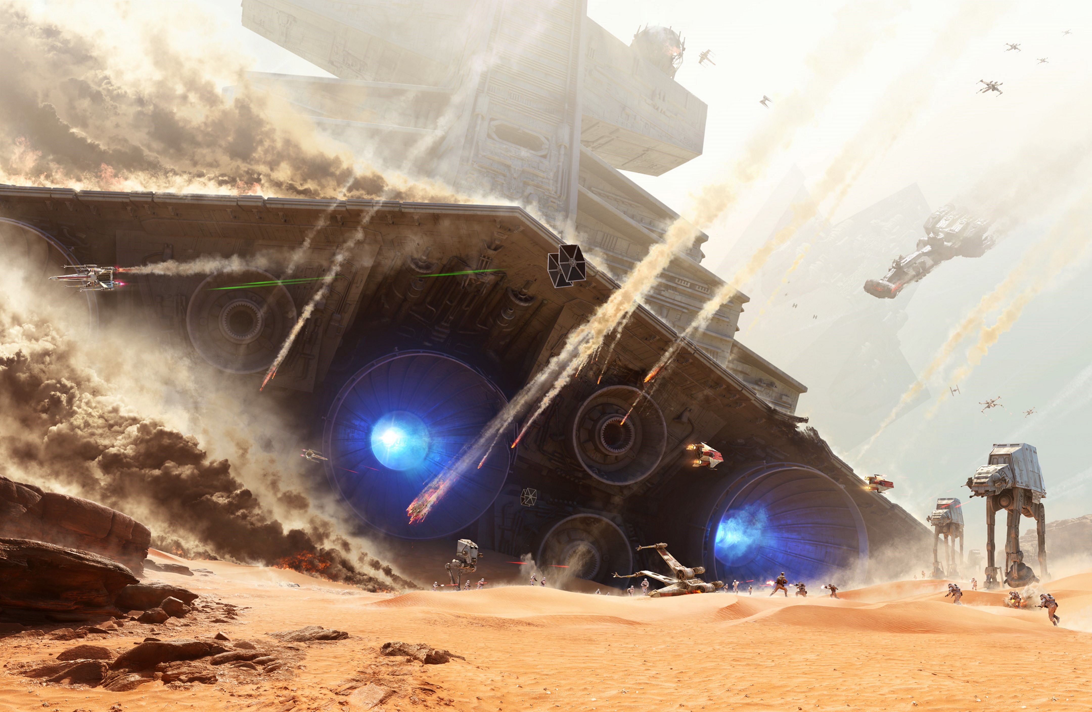 Star Wars Battlefront: Star Destroyer Crash HD Wallpaper