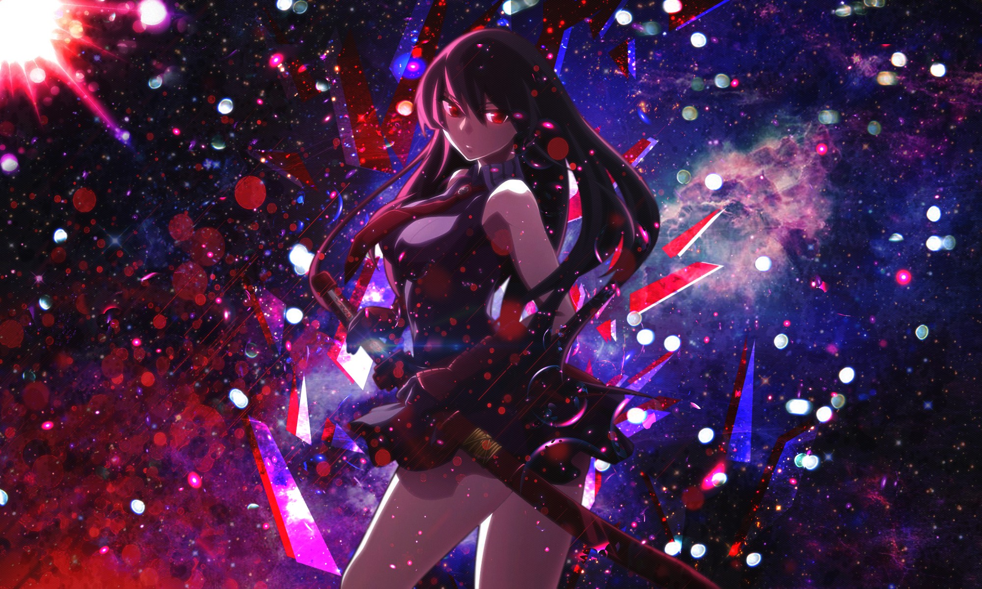 Akame from Akame ga Kill! in a cosmic background HD Wallpaper