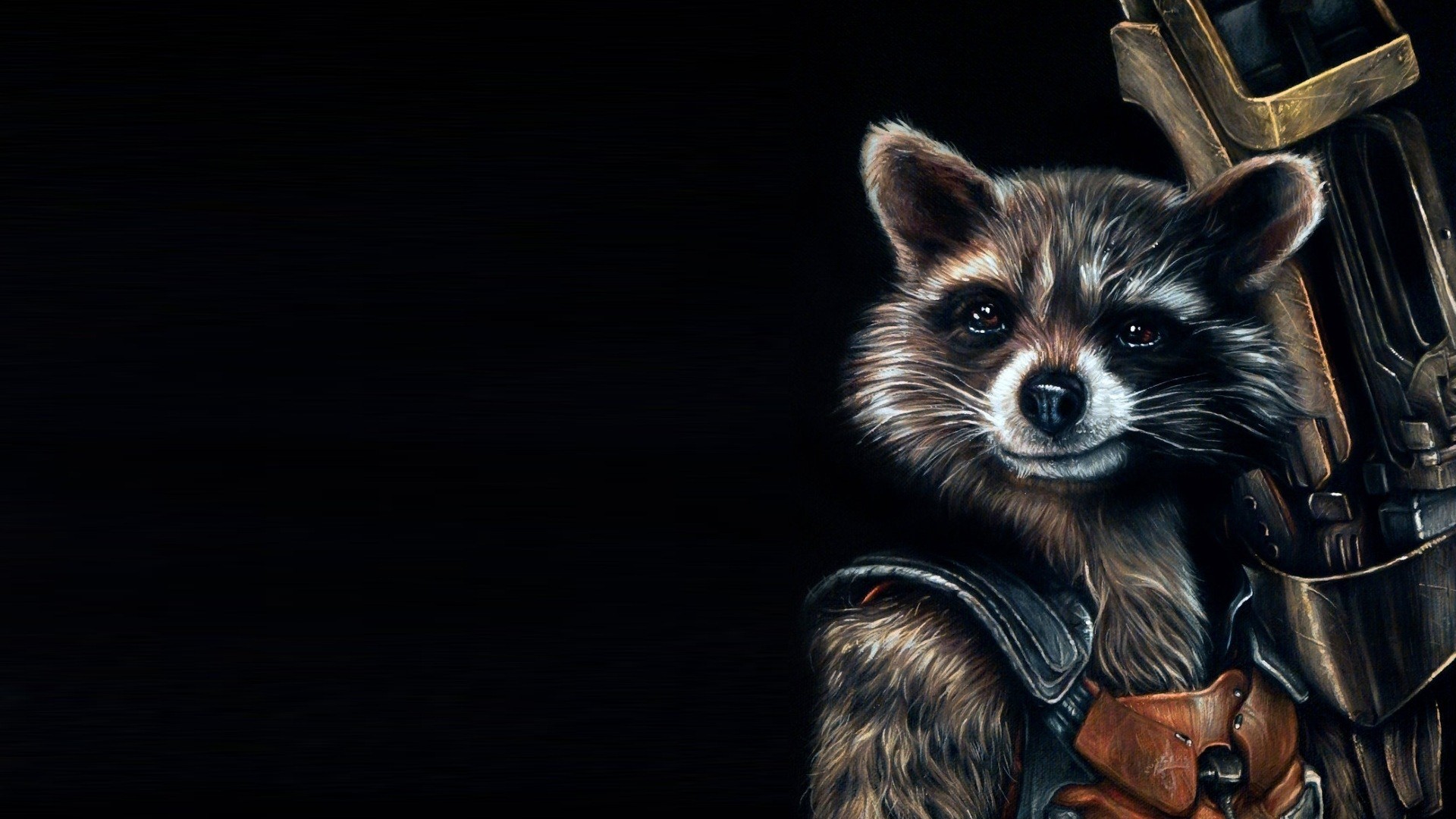 Rocket Raccoon from Guardians of the Galaxy artwork HD Wallpaper