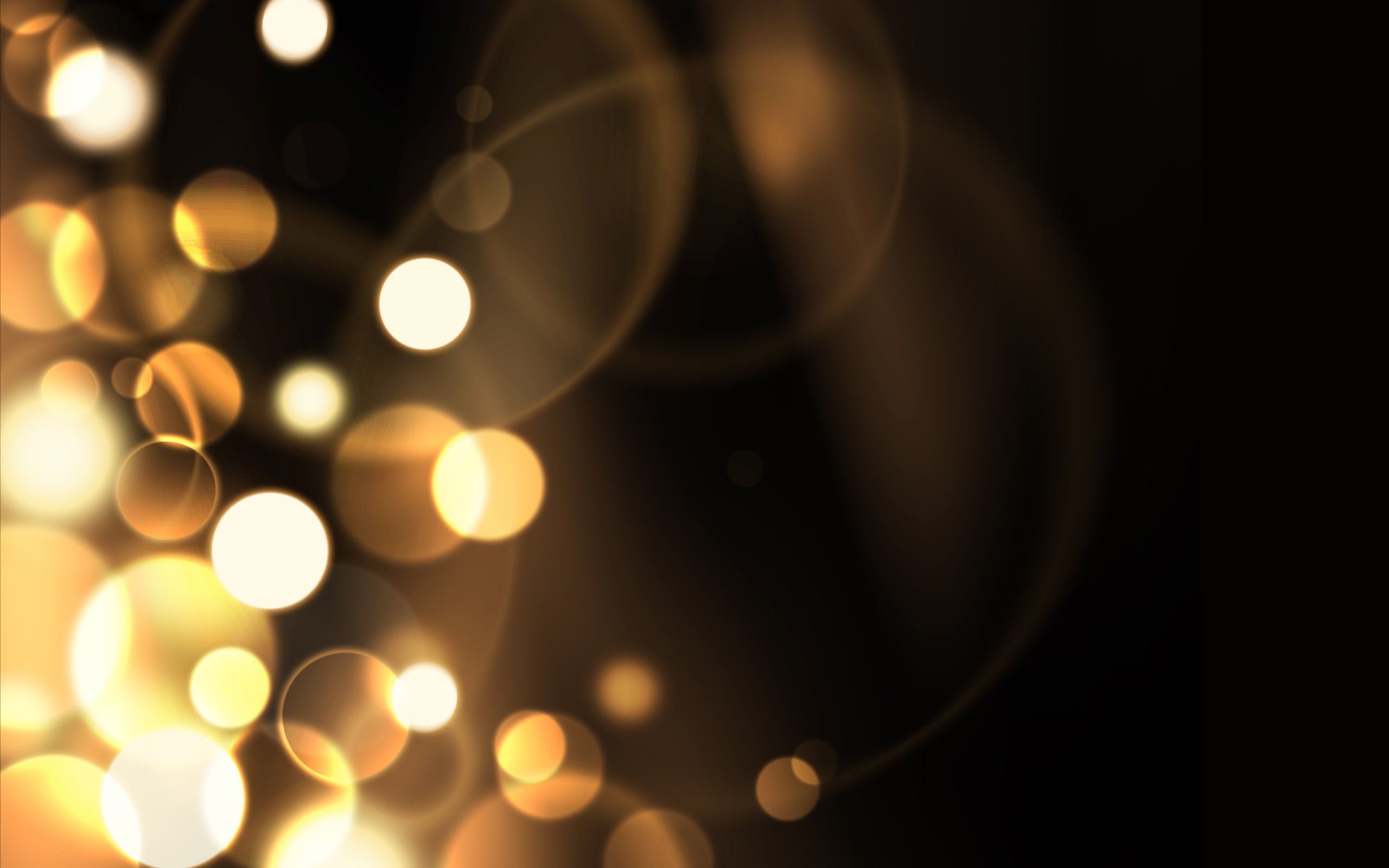 Abstract yellow bokeh lights on a dark background HD Wallpaper