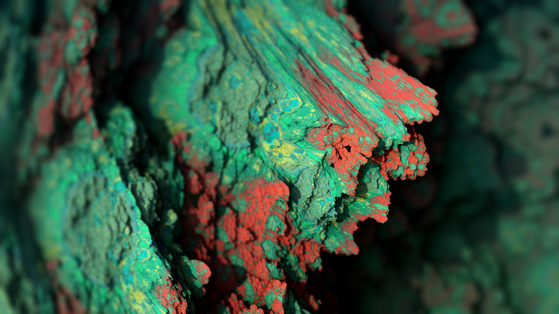 Abstract CGI Mineral Texture with Depth of Field HD Wallpaper