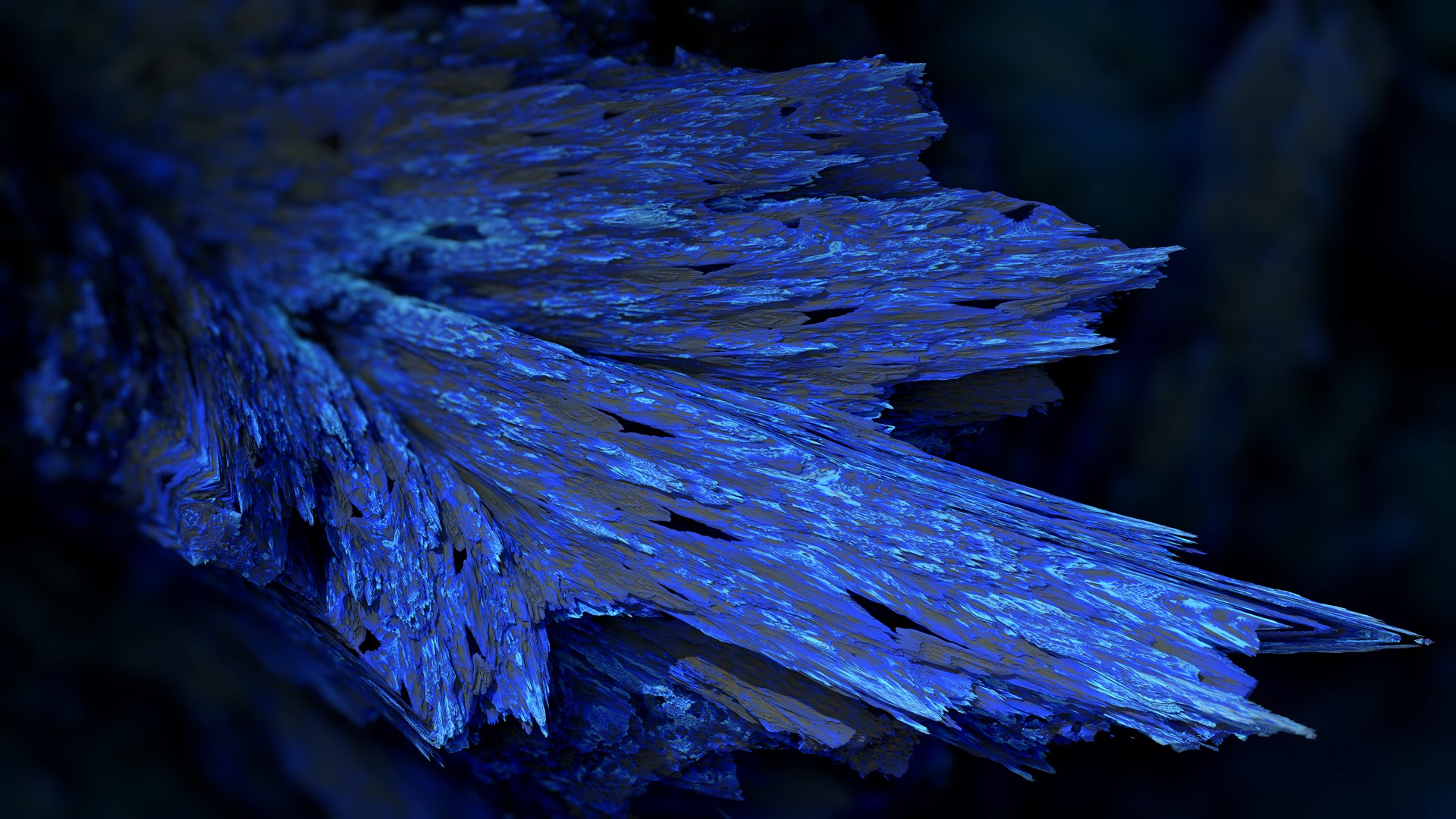 Abstract blue mineral crystals with dark background HD Wallpaper