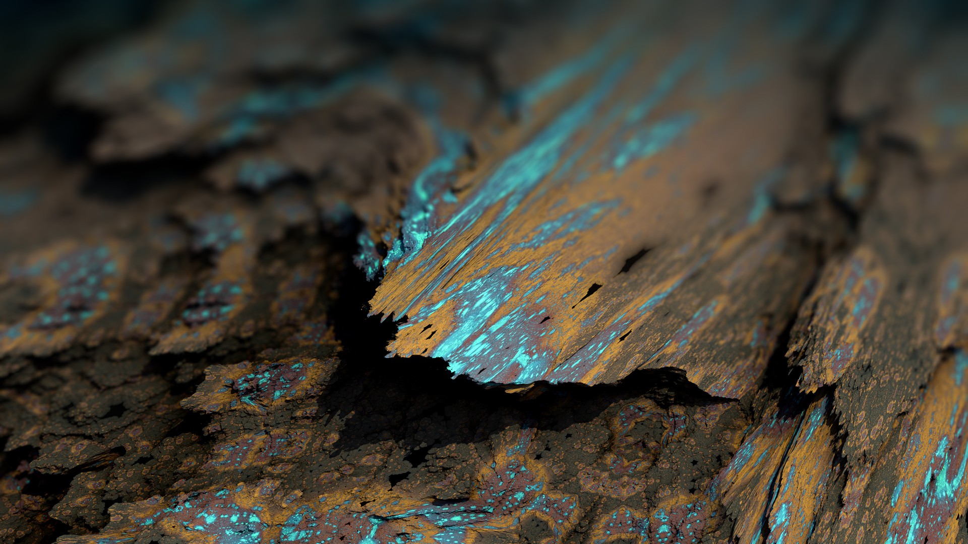 Abstract mineral texture with brown and turquoise colors HD Wallpaper